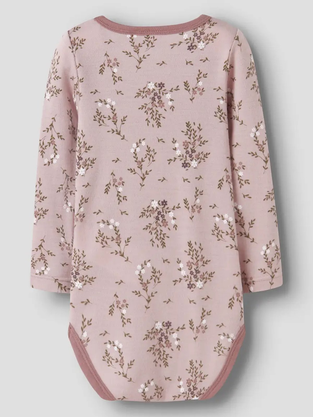 Name It Willow Wool Long Sleeve Body Shadow Gray Long flowers