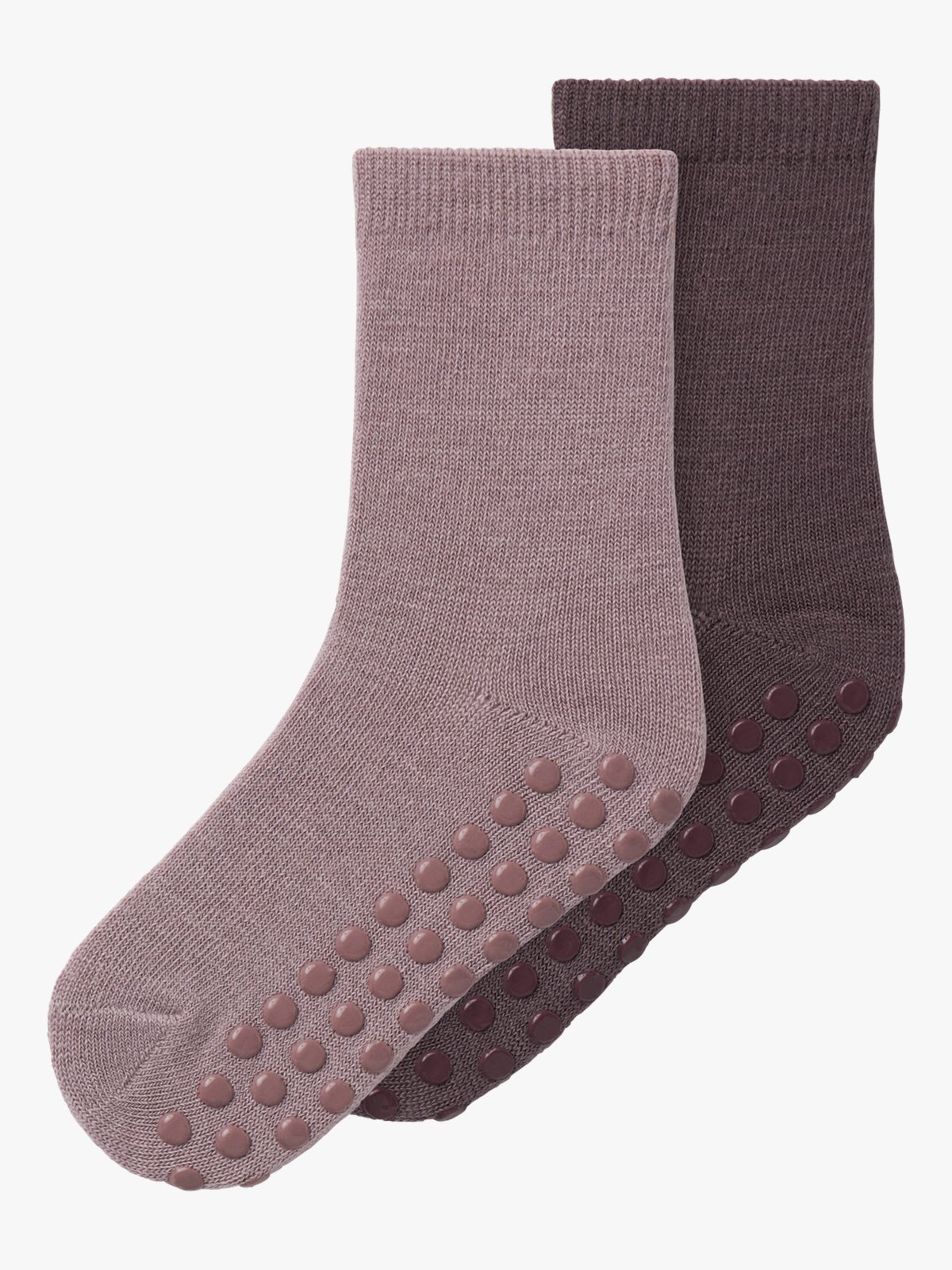 Name It Wak Wool Blend 2 Pack Sock With Non Skid Purple Dove 2P Purple Dove + Sparrow