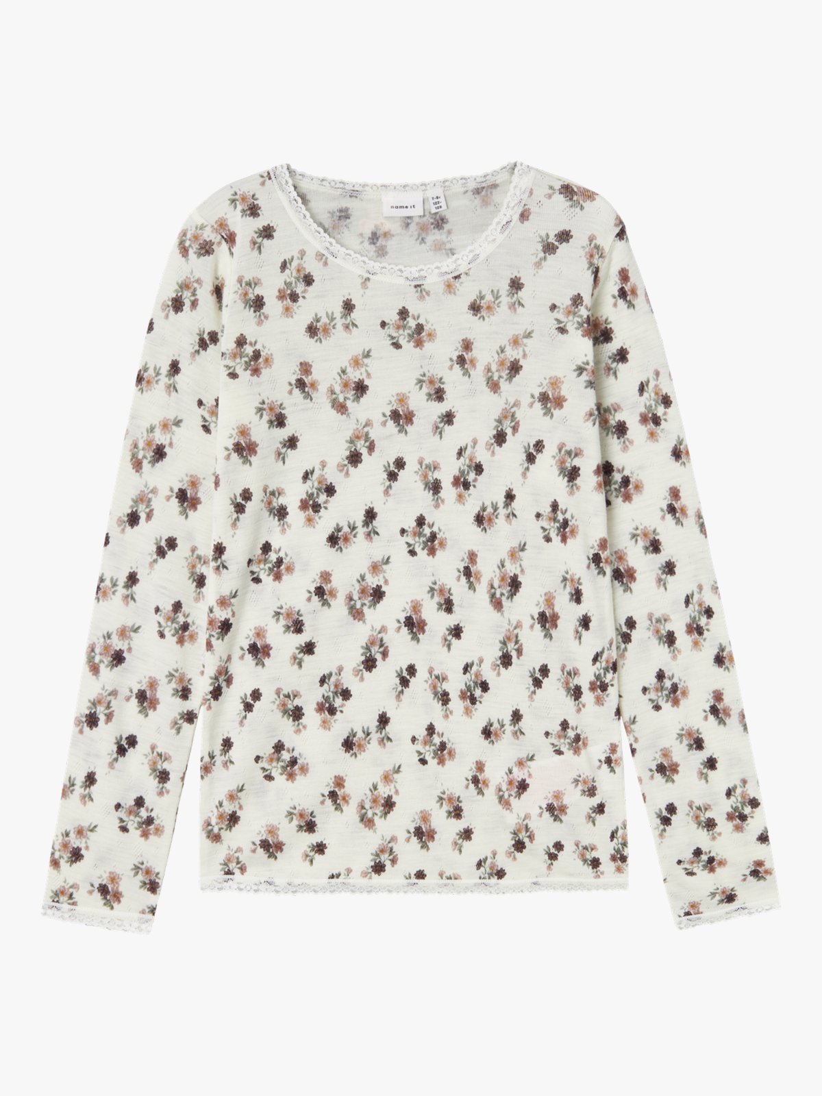 Name It Wang Wool Needle Long Sleeve Top Snow White