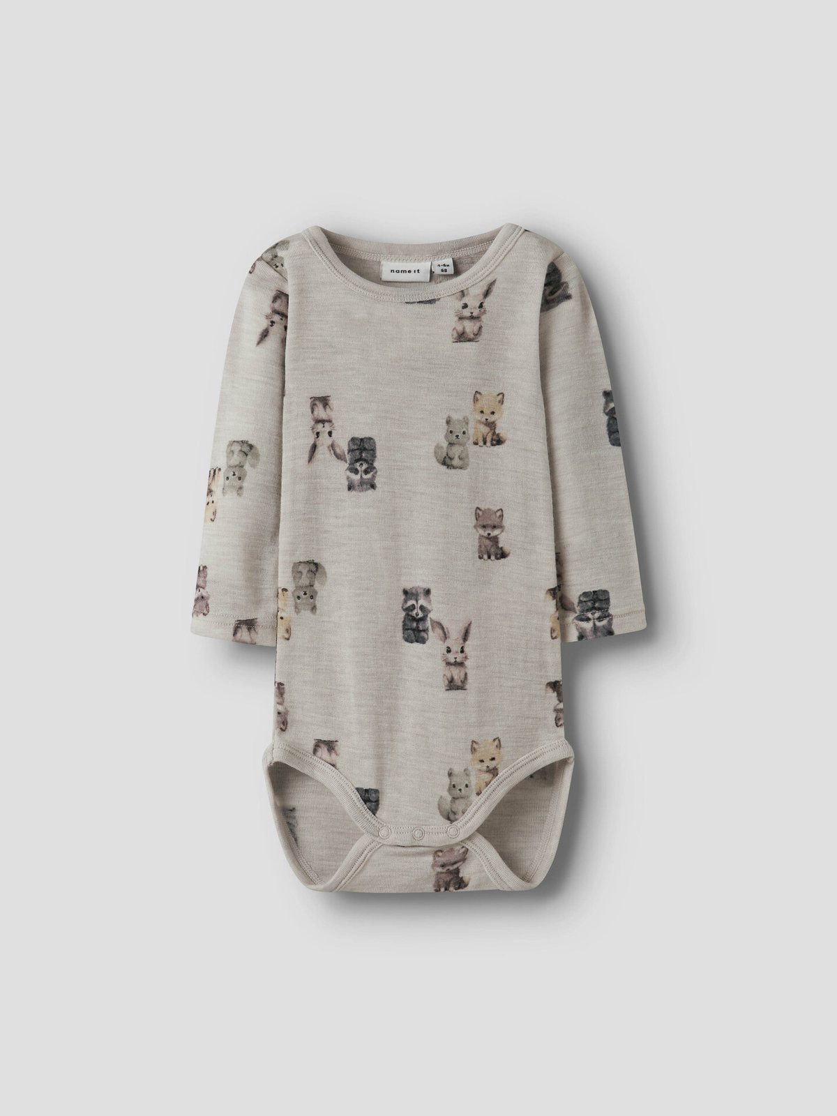 Name It Wang Wool Rib Long Sleeve Body All Over Print Nacreous Cloud