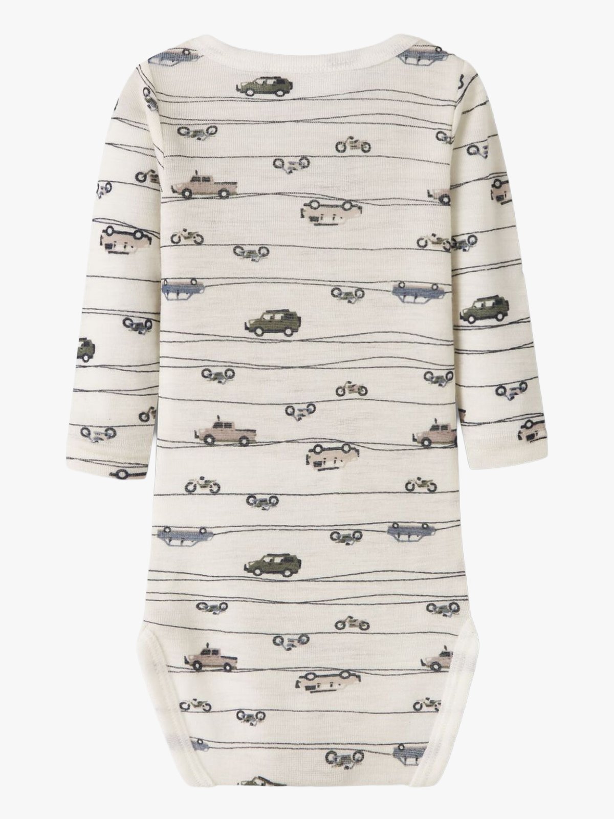 Name It Wang Wool Rib Long Sleeve Body All Over Print Snow White