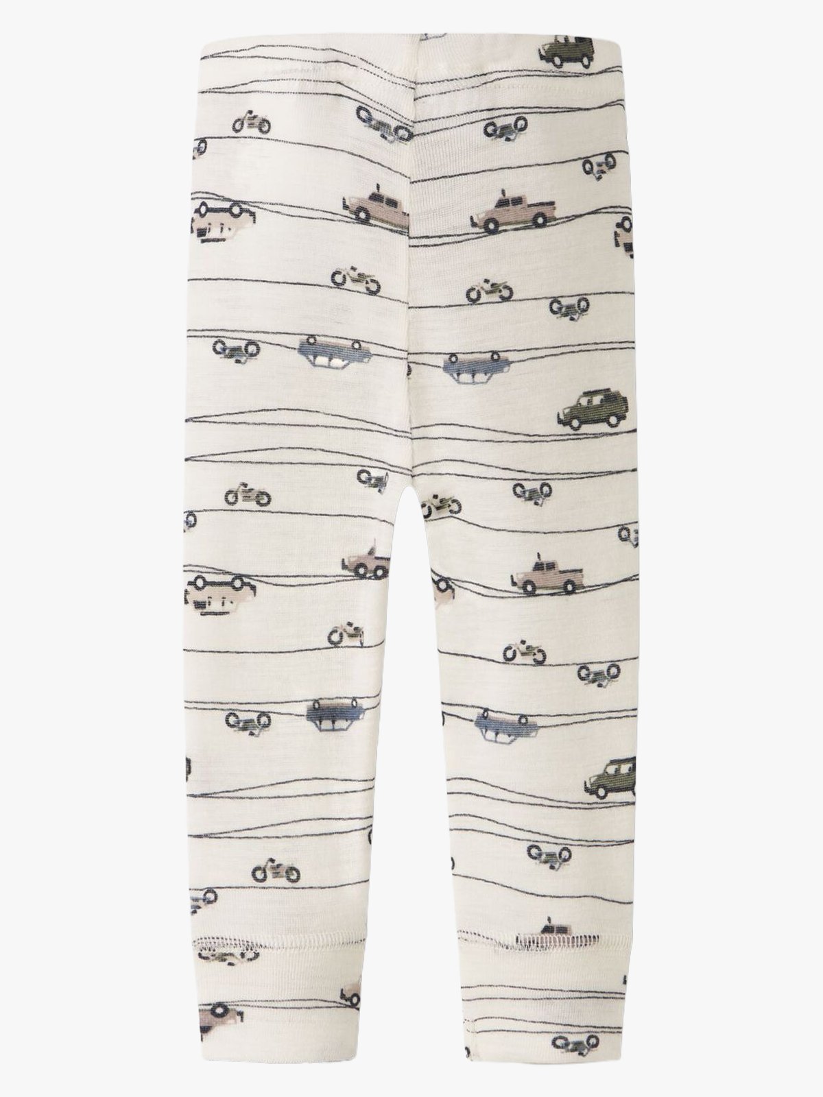 Name It Wang Wool Rib Longjohn All Over Print Snow White
