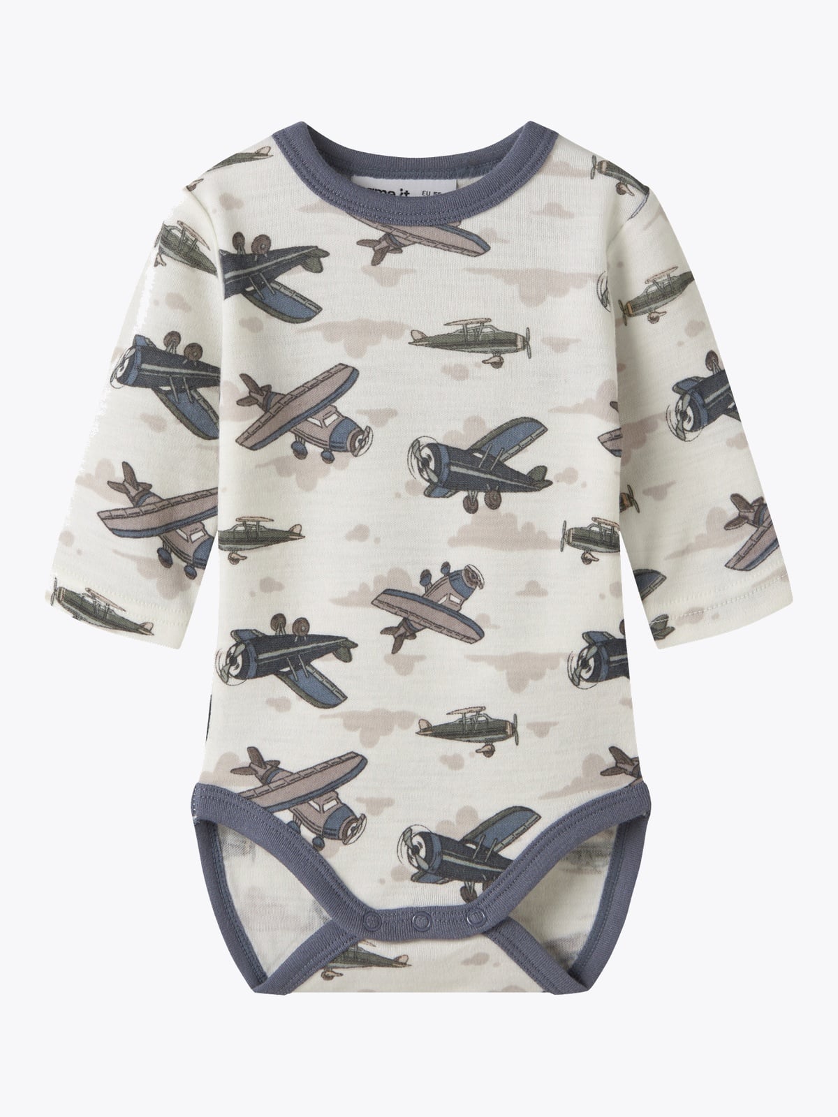 Name It Willitus Wool Long Sleeve Body snow white airplanes