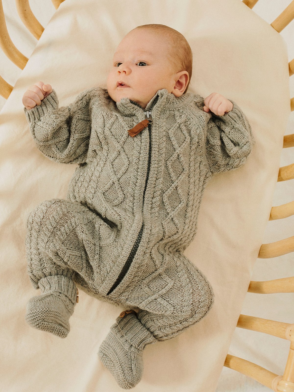 Name It Wrilla Wool Long Sleeve Knit Suit Dried Sage