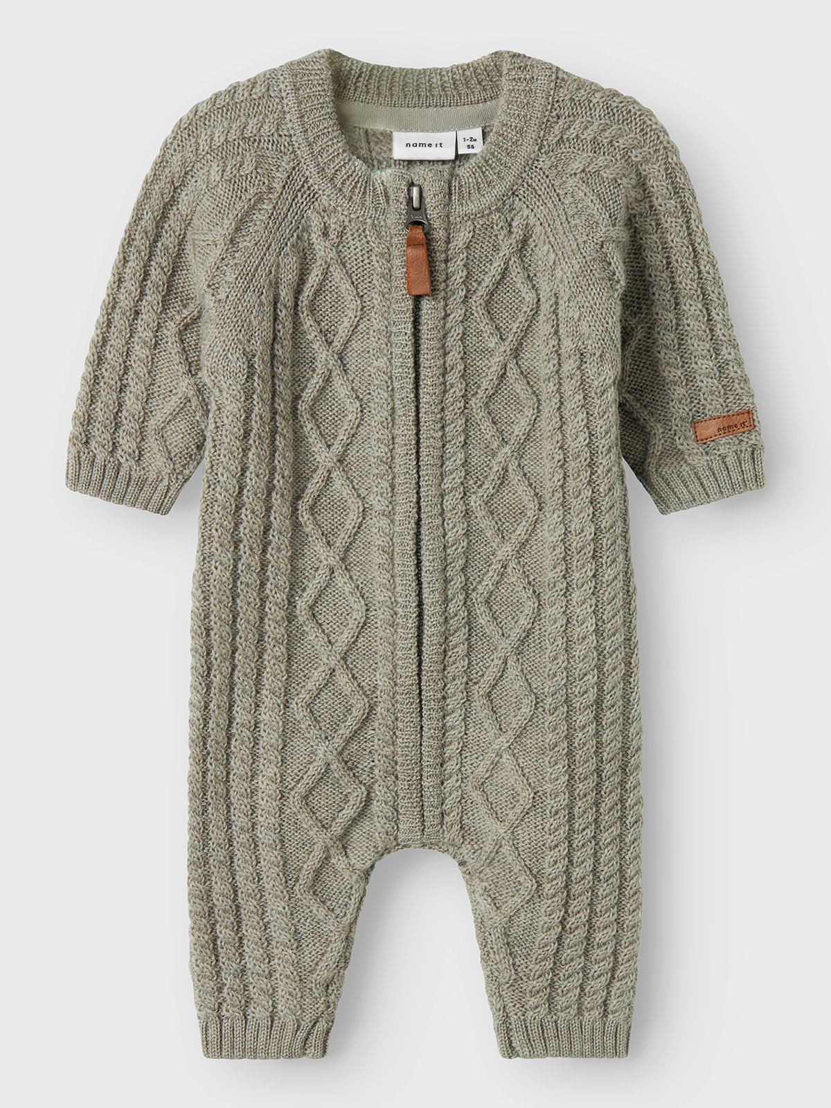 Name It Wrilla Wool Long Sleeve Knit Suit Dried Sage