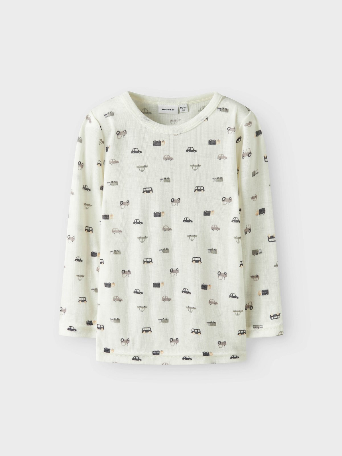 Name It Wang Wool Needle Long Sleeve Top Snow White