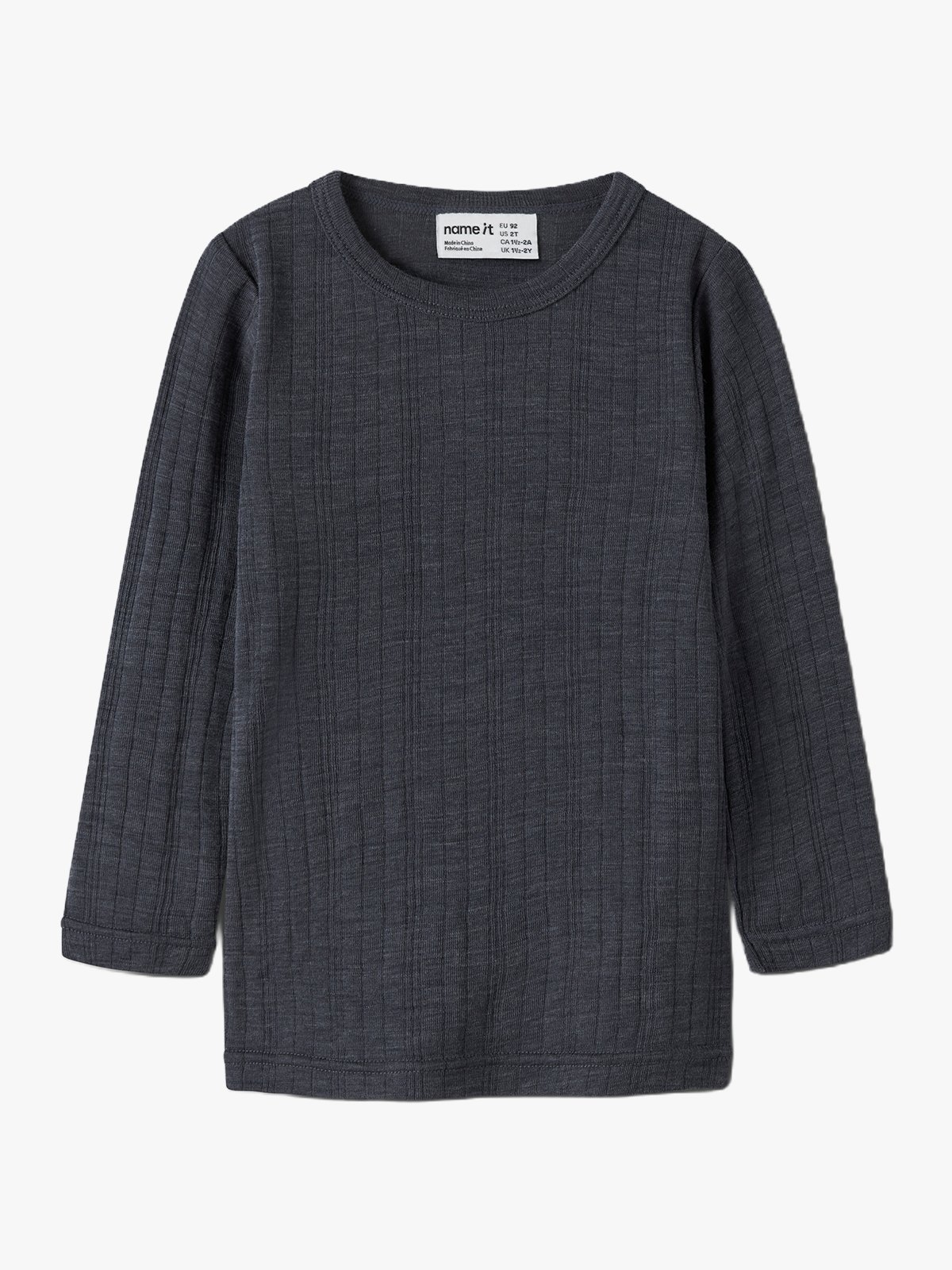 Name It Wang Wool Needle Long Sleeve Top Solid Ombre Blue