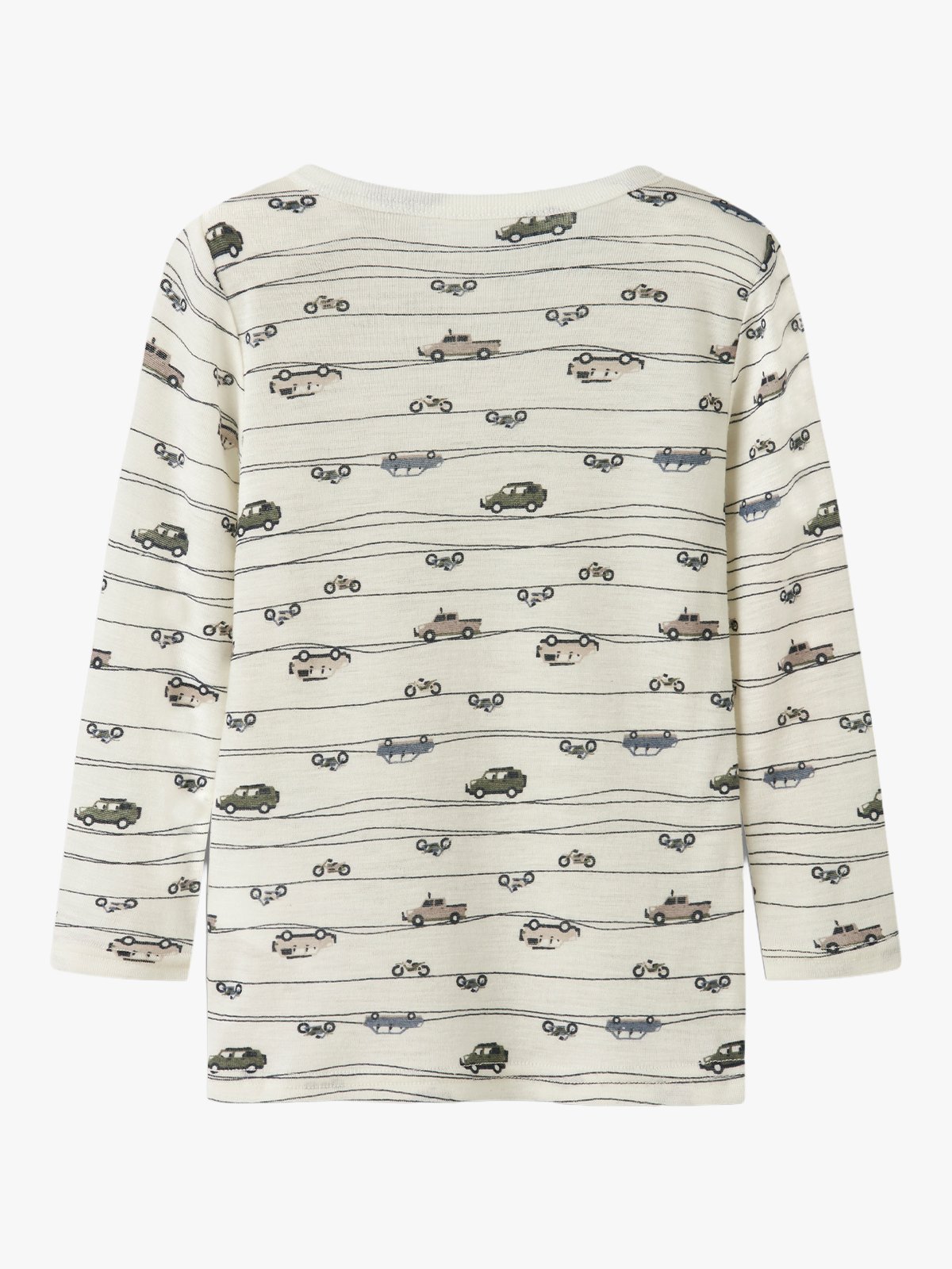 Name It Wang Wool Rib Long Sleeve Top All Over Print Snow White