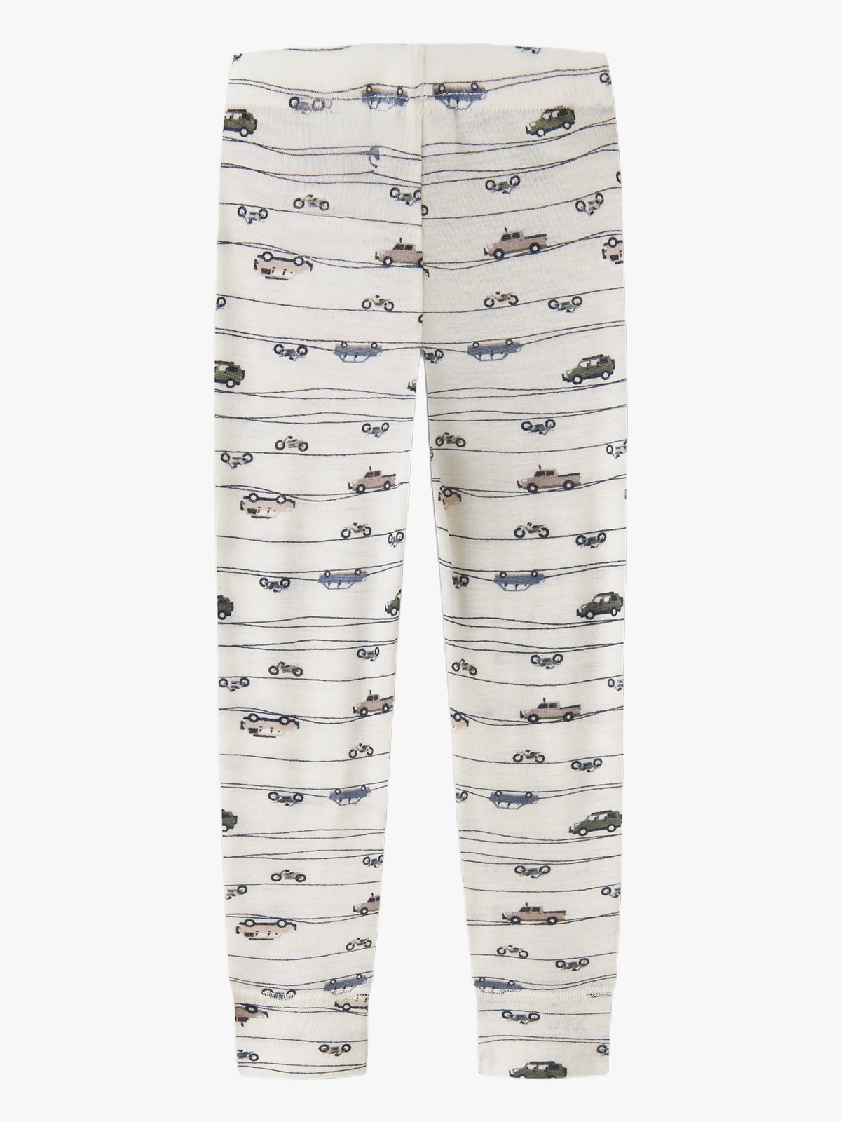 Name It Wang Wool Rib Longjohn All Over Print Snow White