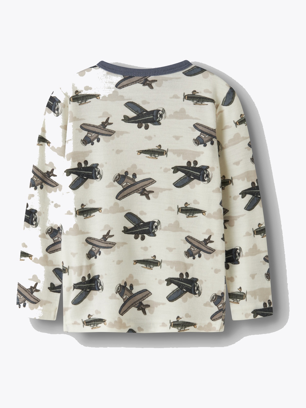 Name It Willitus Wool Long Sleeve Top snow white airplanes