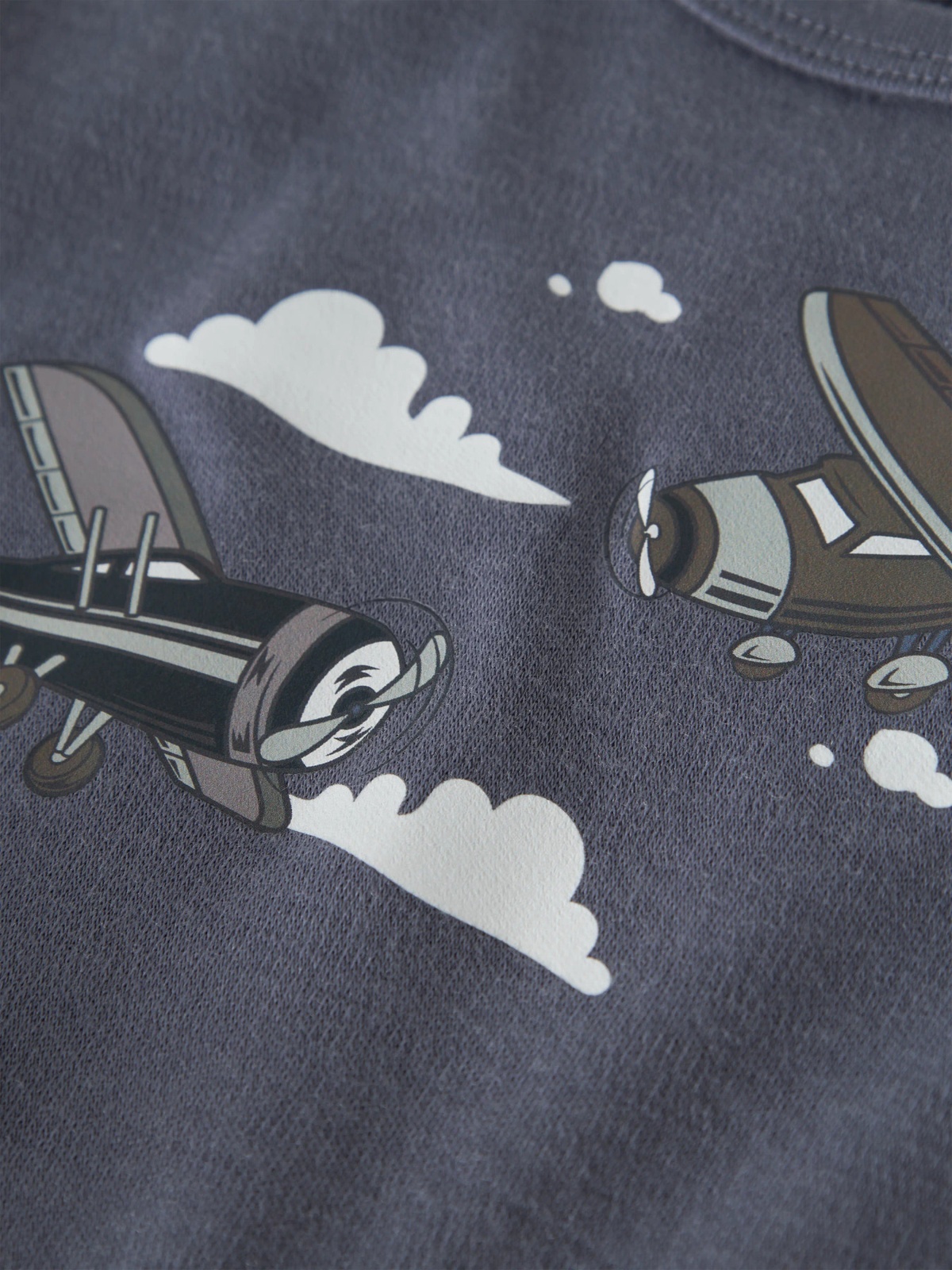 Name It Willitus Wool Long Sleeve Top folkstone gray airplanes