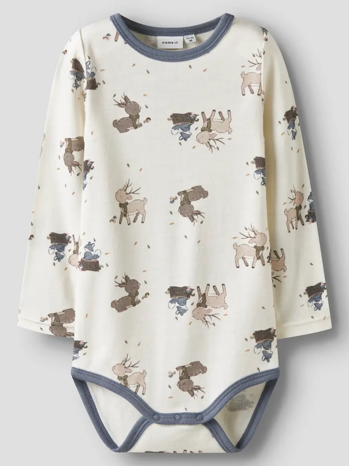 Name It Willitus Wool Long Sleeve Body Snow White Deer