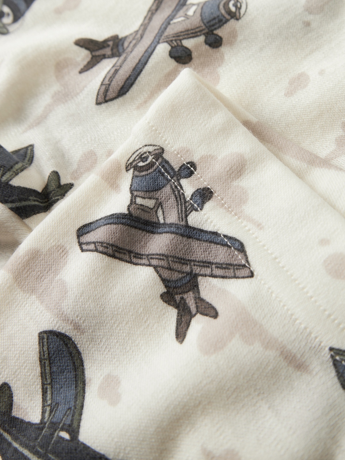 Name It Willitus Wool Longjohn snow white airplanes