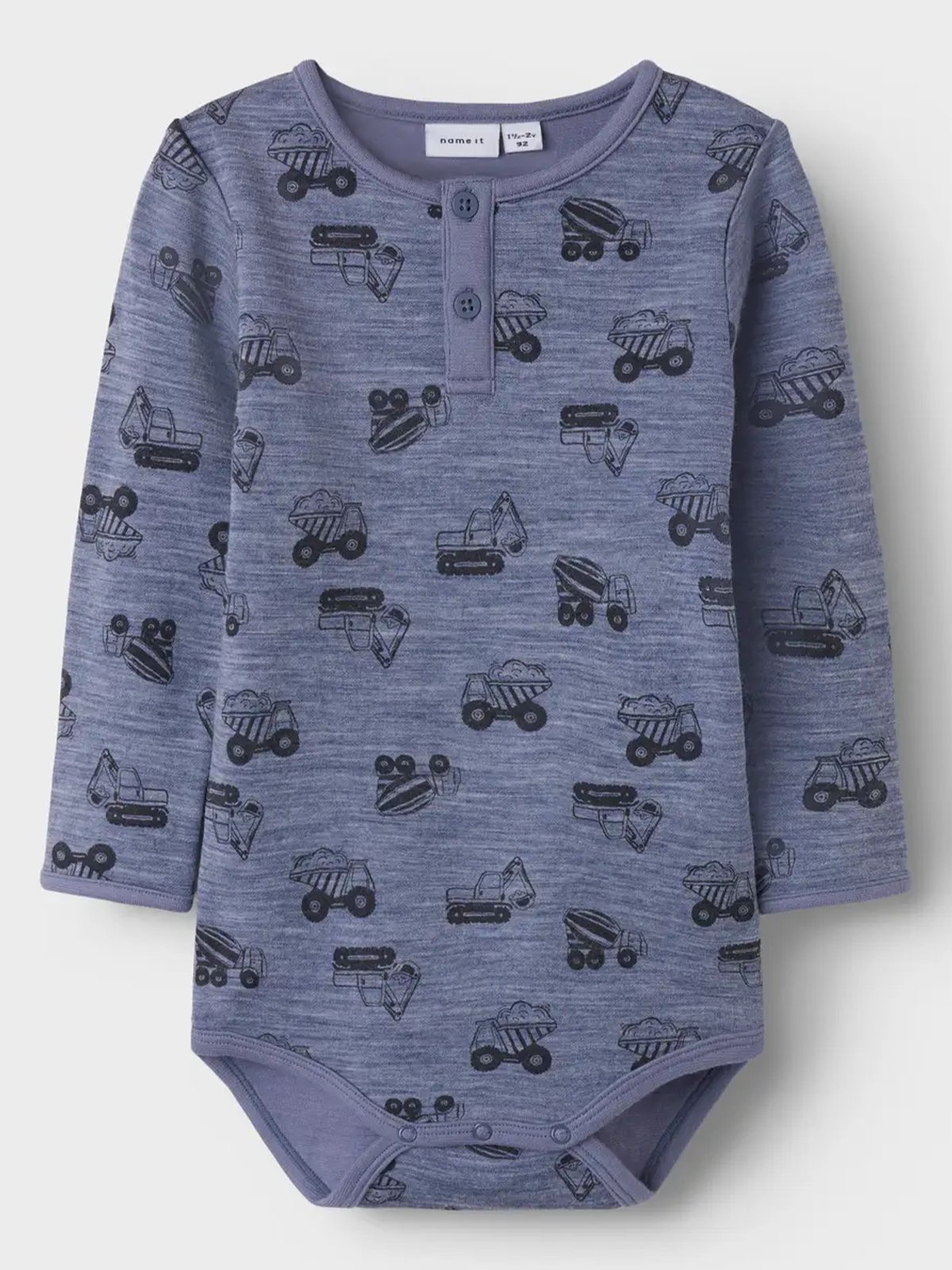 Name It Wuppo Wo/Co Long Sleeve Body Folkstone Gray Machines