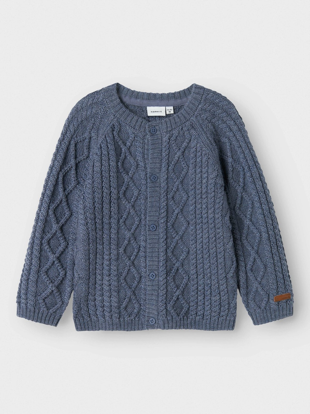 Name It Wrilla Wool Long Sleeve Knit Cardigan Folkstone Gray