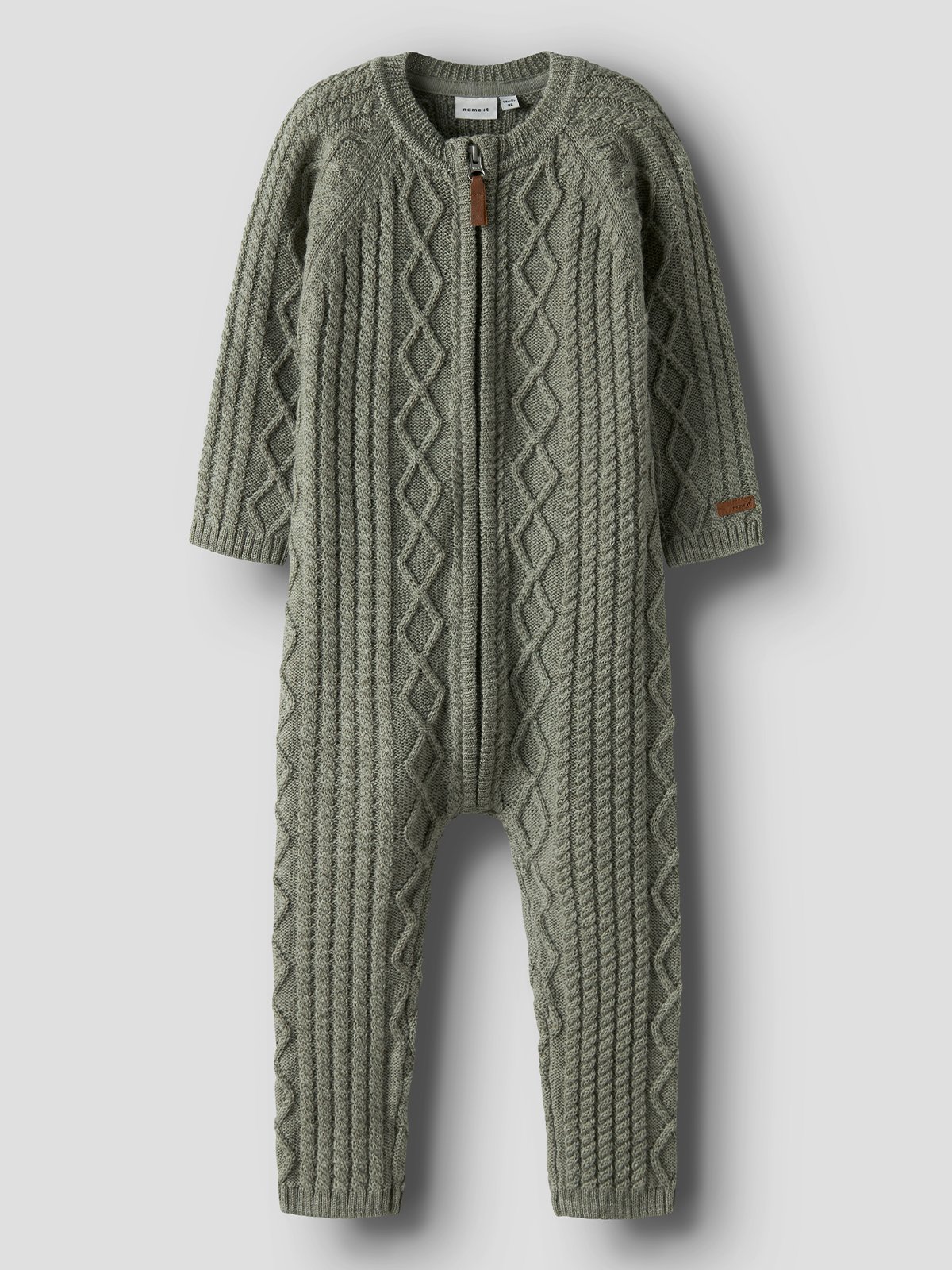 Name It Wrilla Wool Long Sleeve Knit Suit Dried Sage
