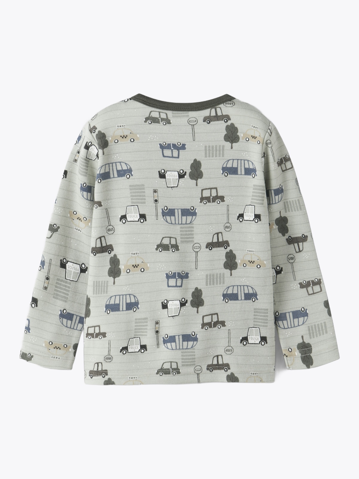 Name It Willow Wool Long Sleeve Top Mineral Gray City Cars