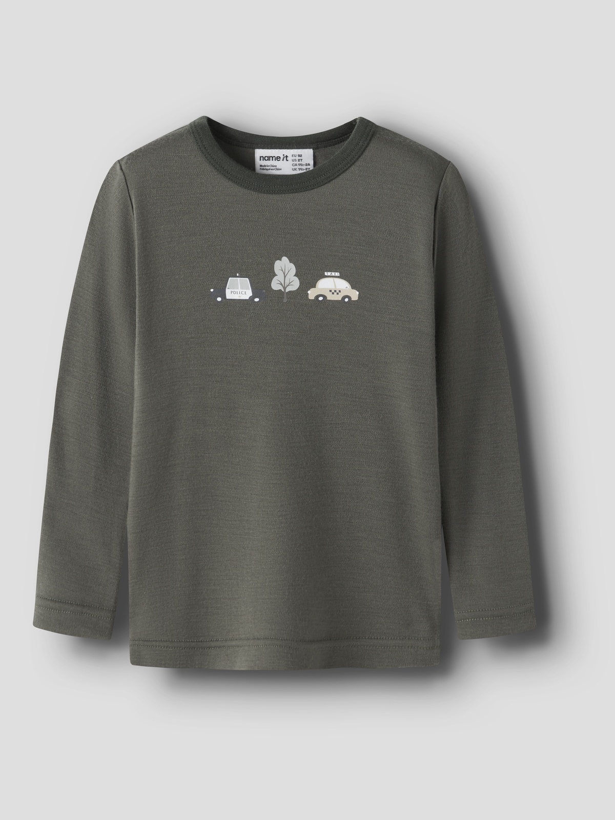 Name It Willow Wool Long Sleeve Top Mulled Basil CITY CARS