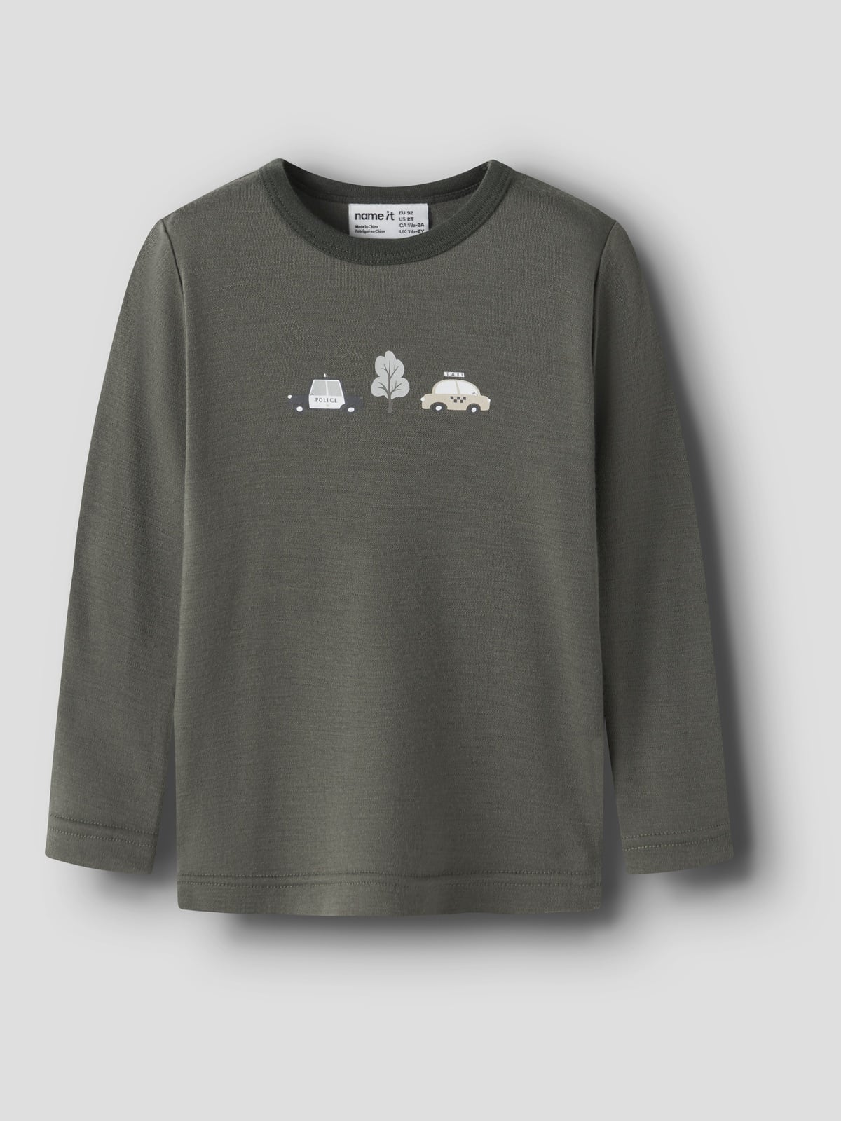 Name It Willow Wool Long Sleeve Top Mulled Basil CITY CARS
