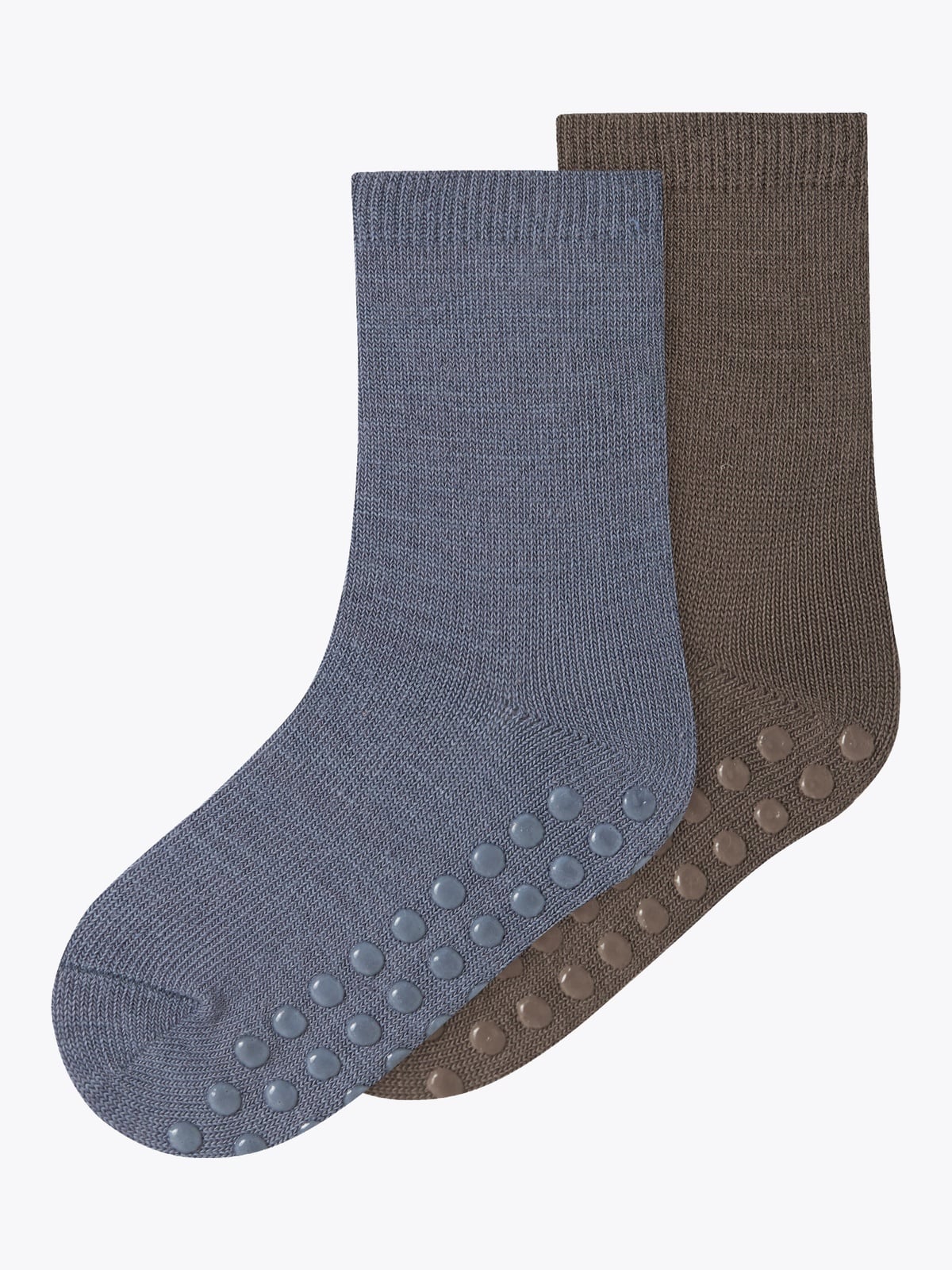 Name It Wak Wool Blend 2 Pack Sock With Non Skid morel 2p morel+folkstone gray