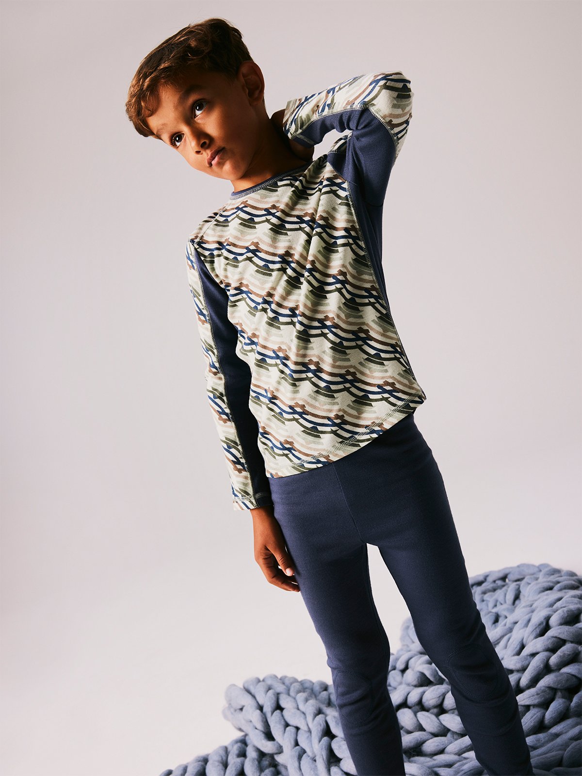 Name It Willto Wool Longjohn Ombre Blue