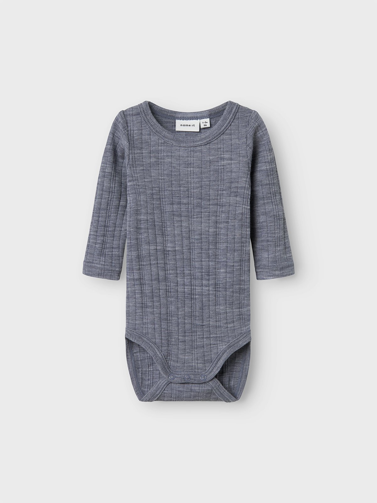Name It Wang Wool Needle Long Sleeve Body Solid Folkstone Gray