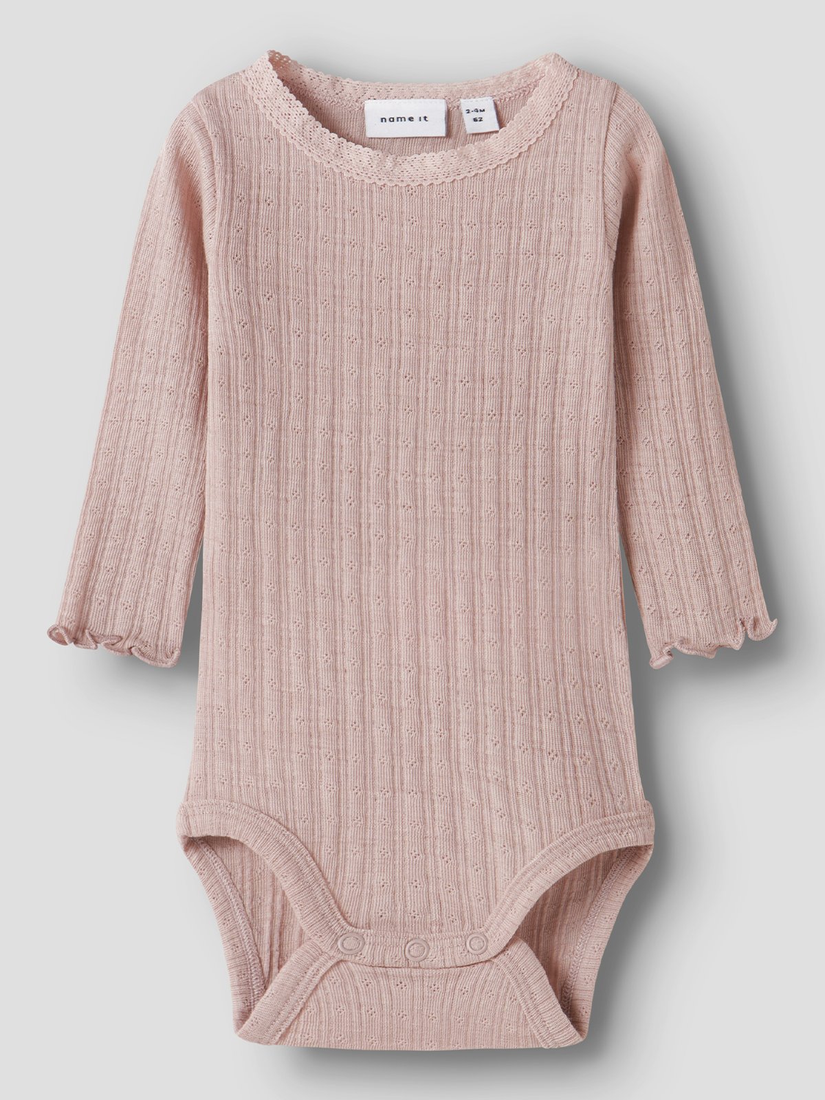 Name It Wossa Rib Long Sleeve Body Shadow Gray