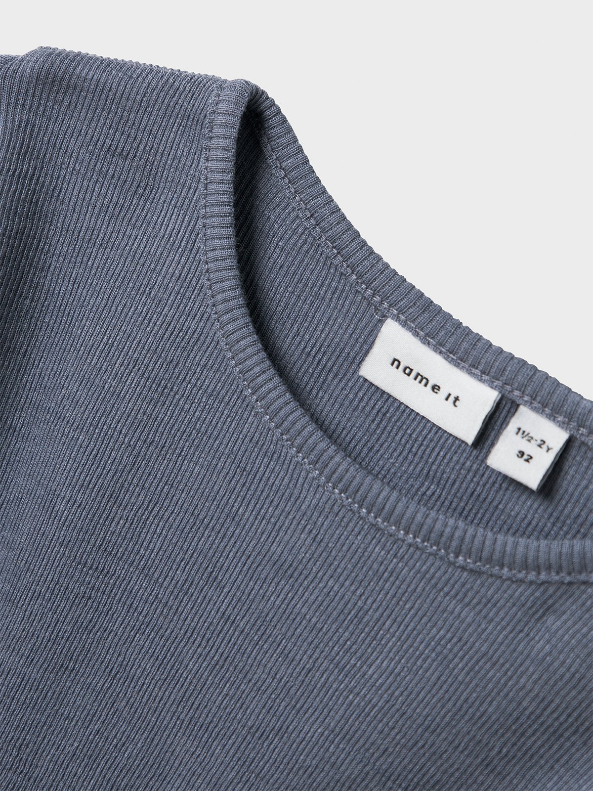 Name It Wossa Wo/Si Rib Long Sleeve Top Folkstone Gray