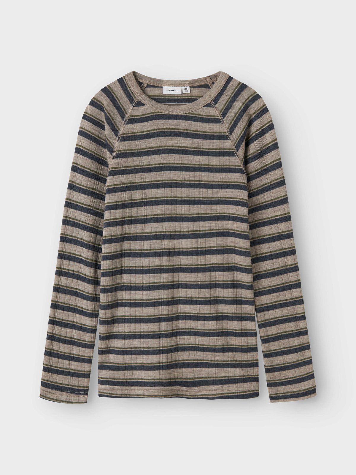 Name It Wang Wool Needle Long Sleeve Top Stripe Satellite