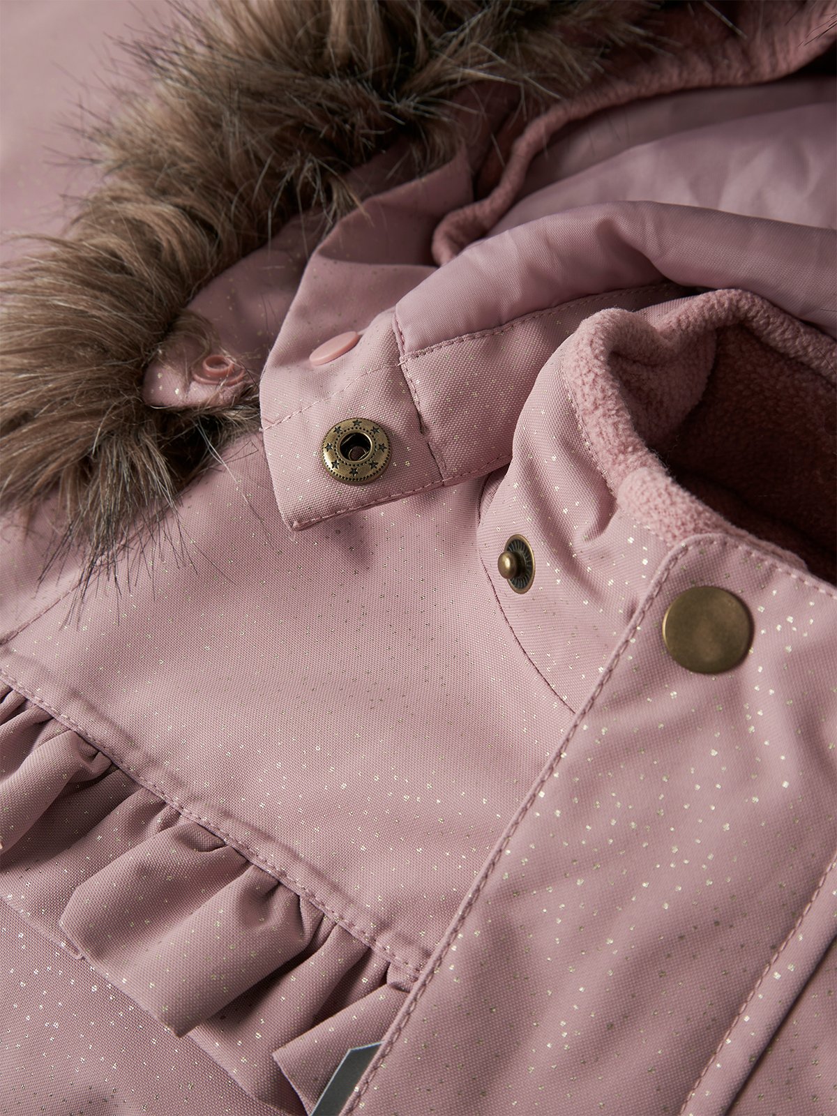 Name It Snow10 Suit Frill Glitter Fo Woodrose