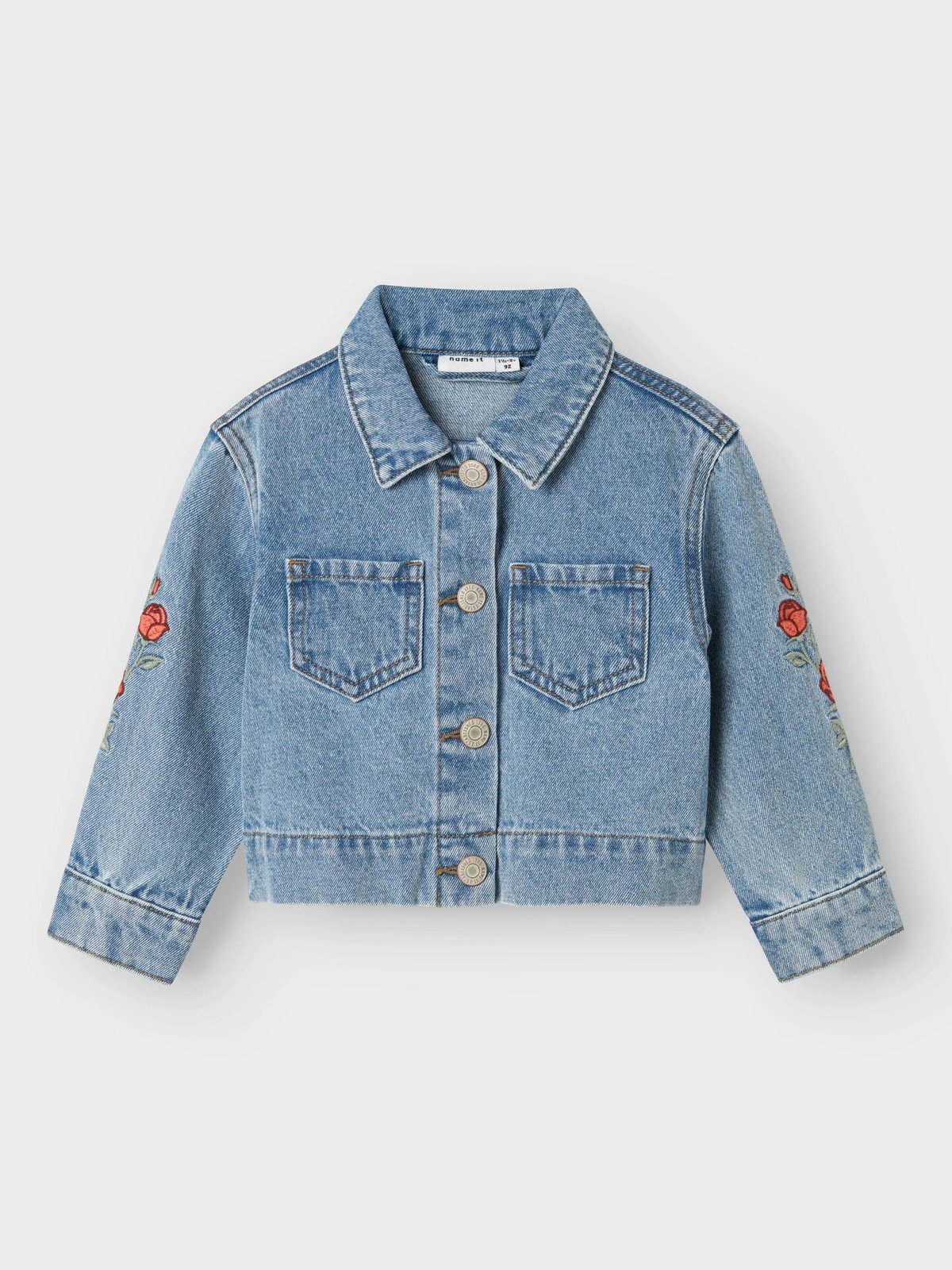 Name It Conny Emb Denim Jacket Light Blue Denim