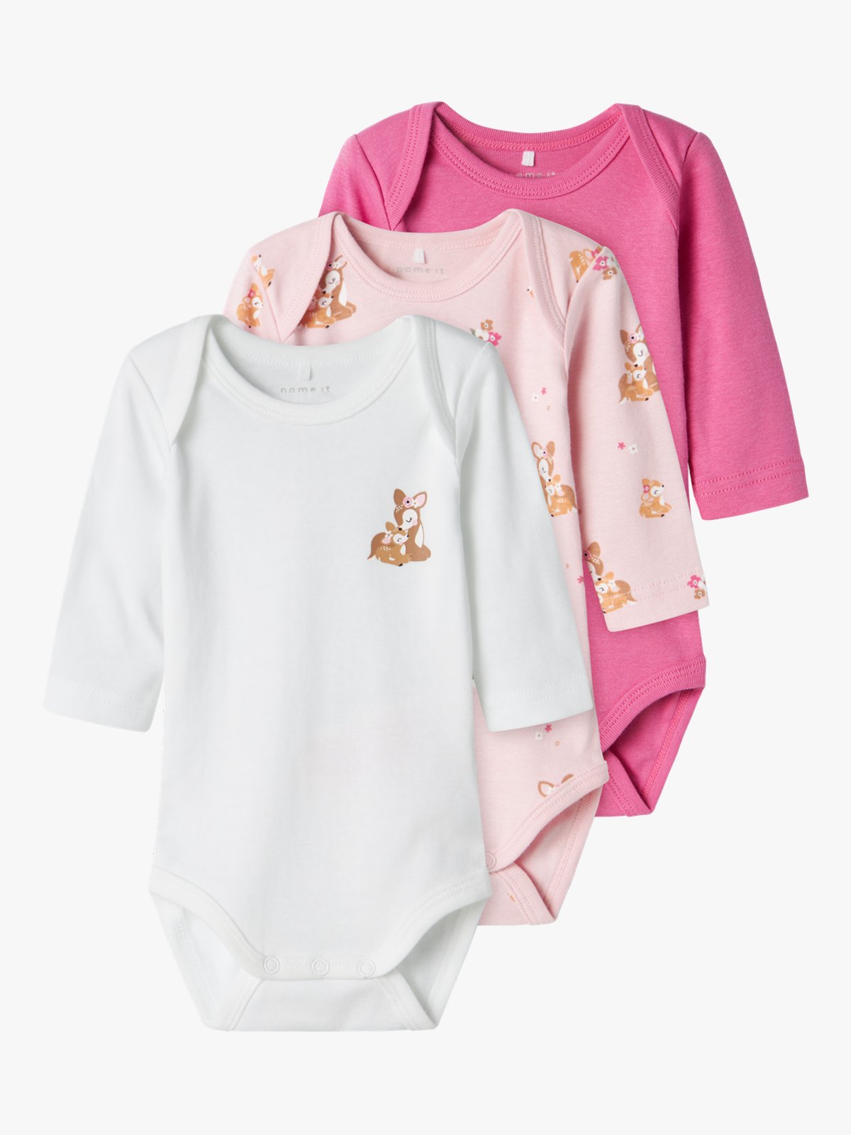 Name It Body 3 Pack Long Sleeve Ibis Rose Deer Ibis Rose
