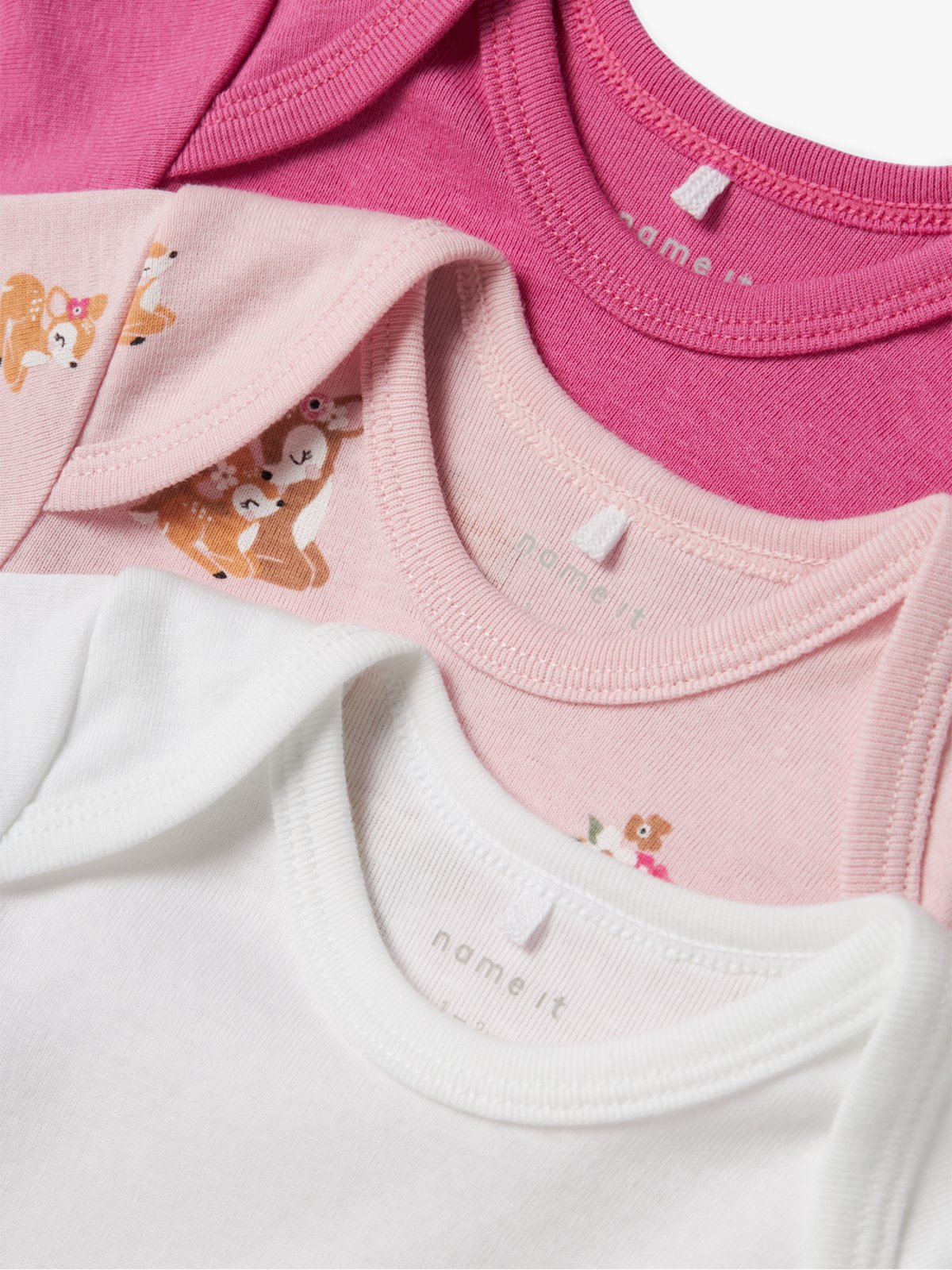 Name It Body 3 Pack Long Sleeve Ibis Rose Deer Ibis Rose