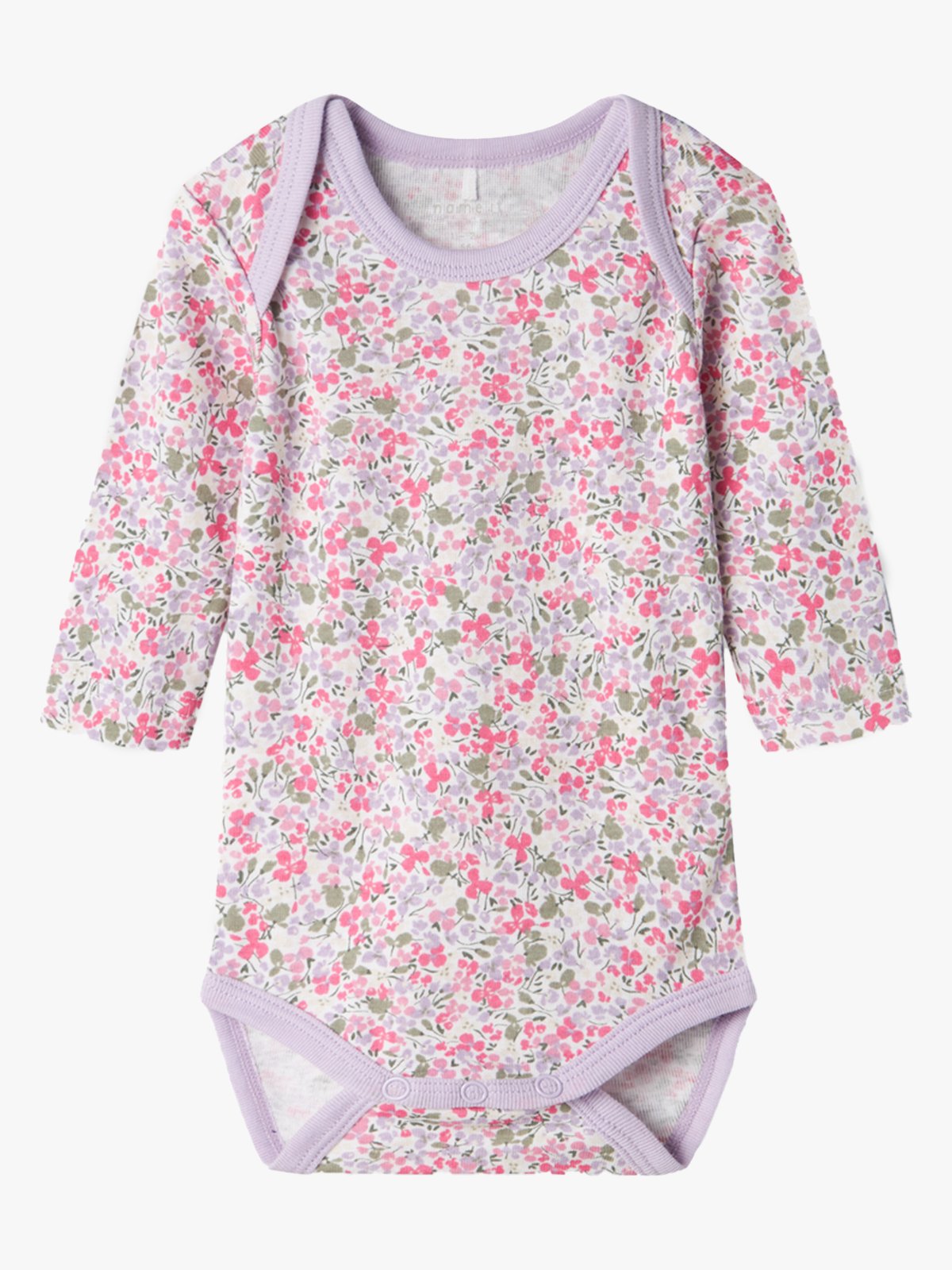 Name It Body 3 Pack Long Sleeve Lilac Petit Flower Pastel Lilac