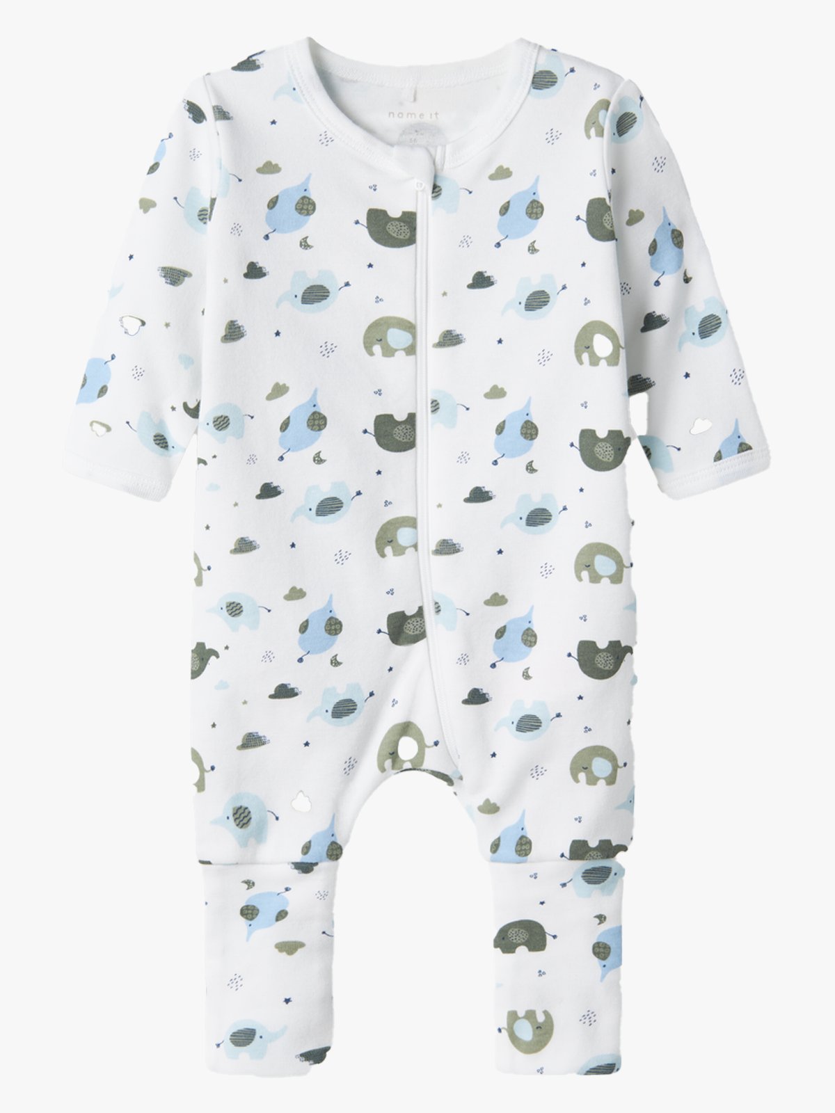 Name It Nightsuit 2 Pack Zip Ff Elephant Baby blue