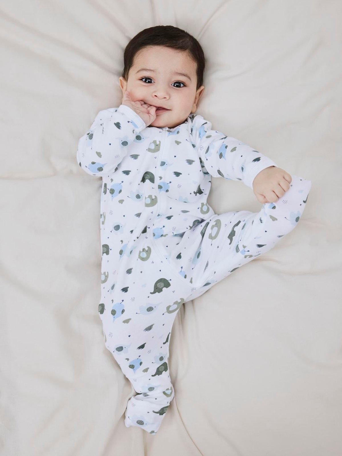 Name It Nightsuit 2 Pack Zip Ff Elephant Baby blue