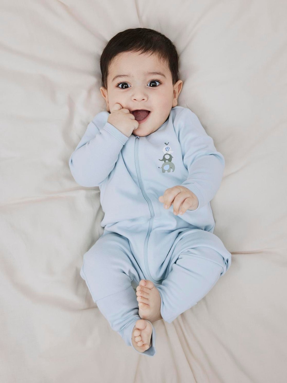 Name It Nightsuit 2 Pack Zip Ff Elephant Baby blue