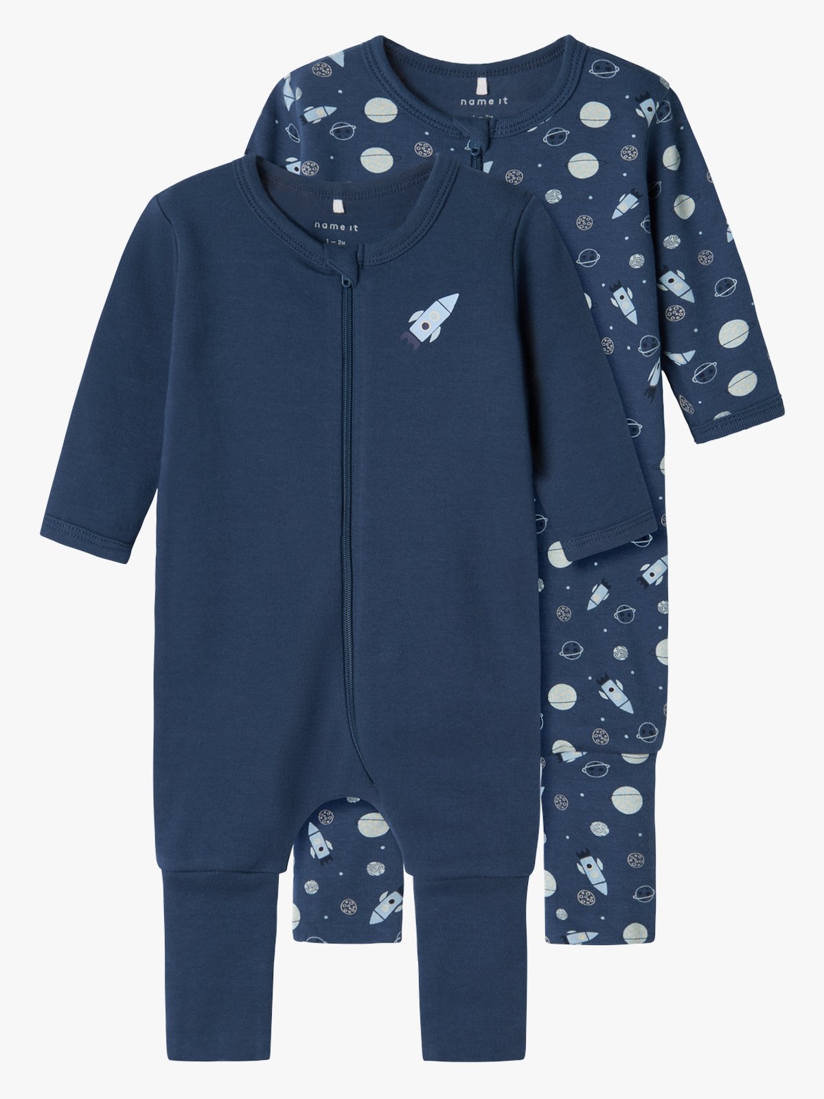 Name It Nightsuit 2 Pack zip dark space Dark Denim