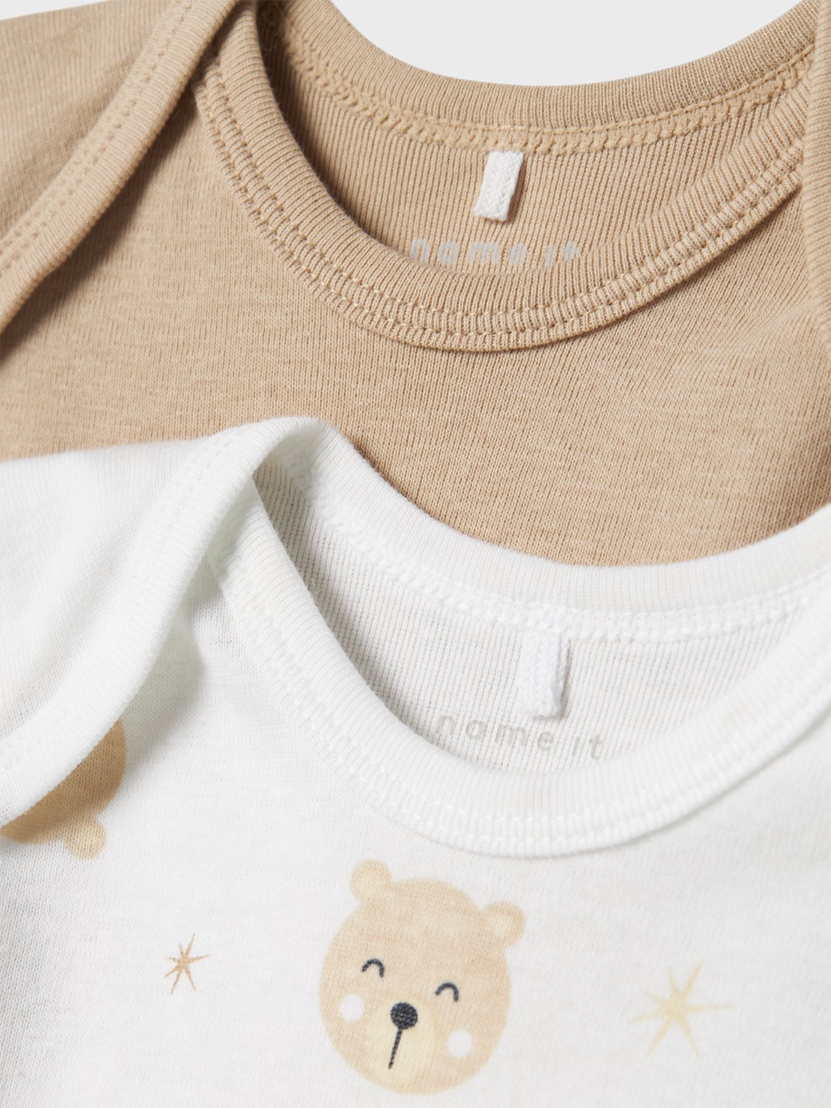 Name It Body 3P Long Sleeve Oxford Bear Oxford Tan