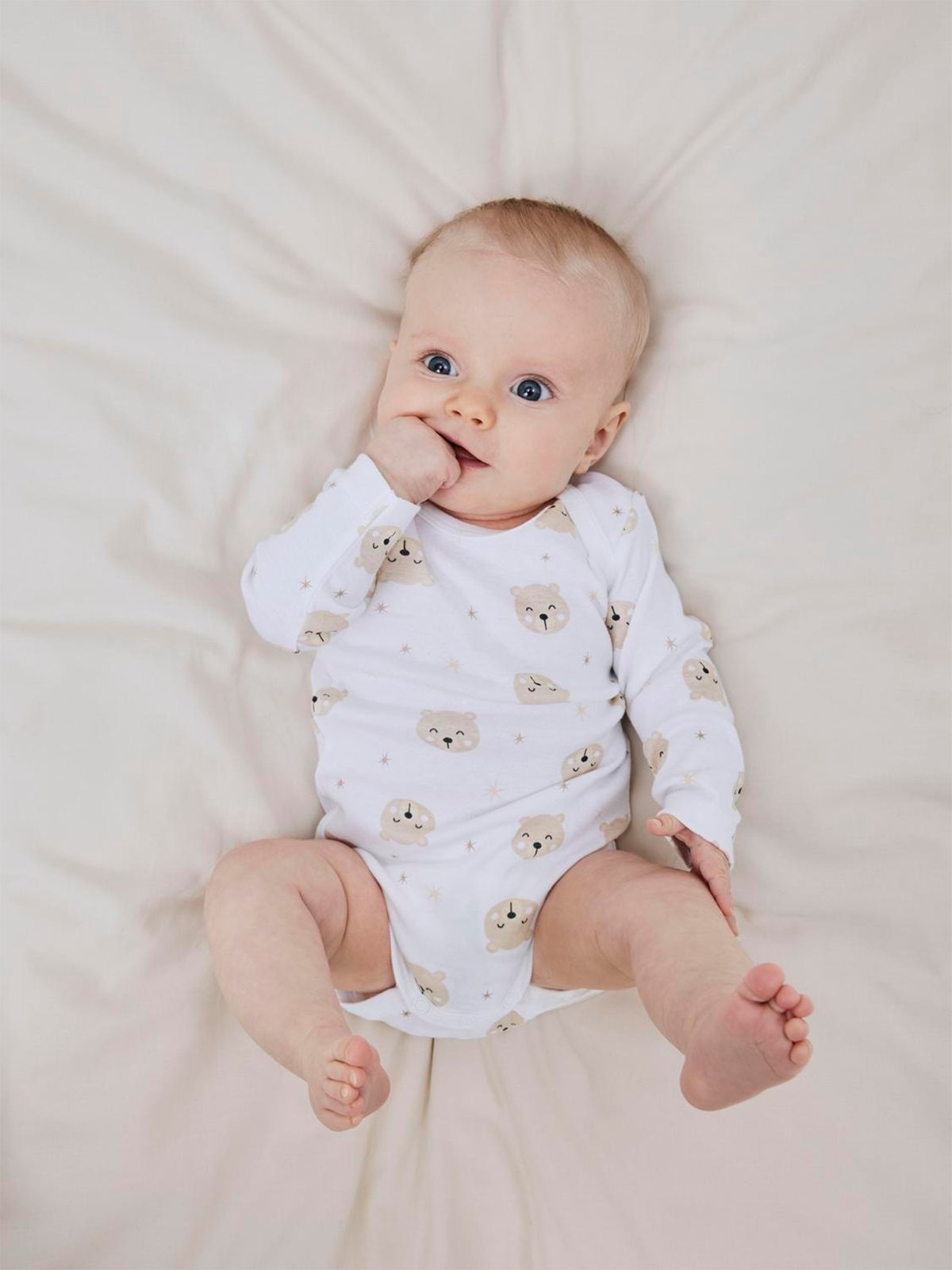 Name It Body 3P Long Sleeve Oxford Bear Oxford Tan