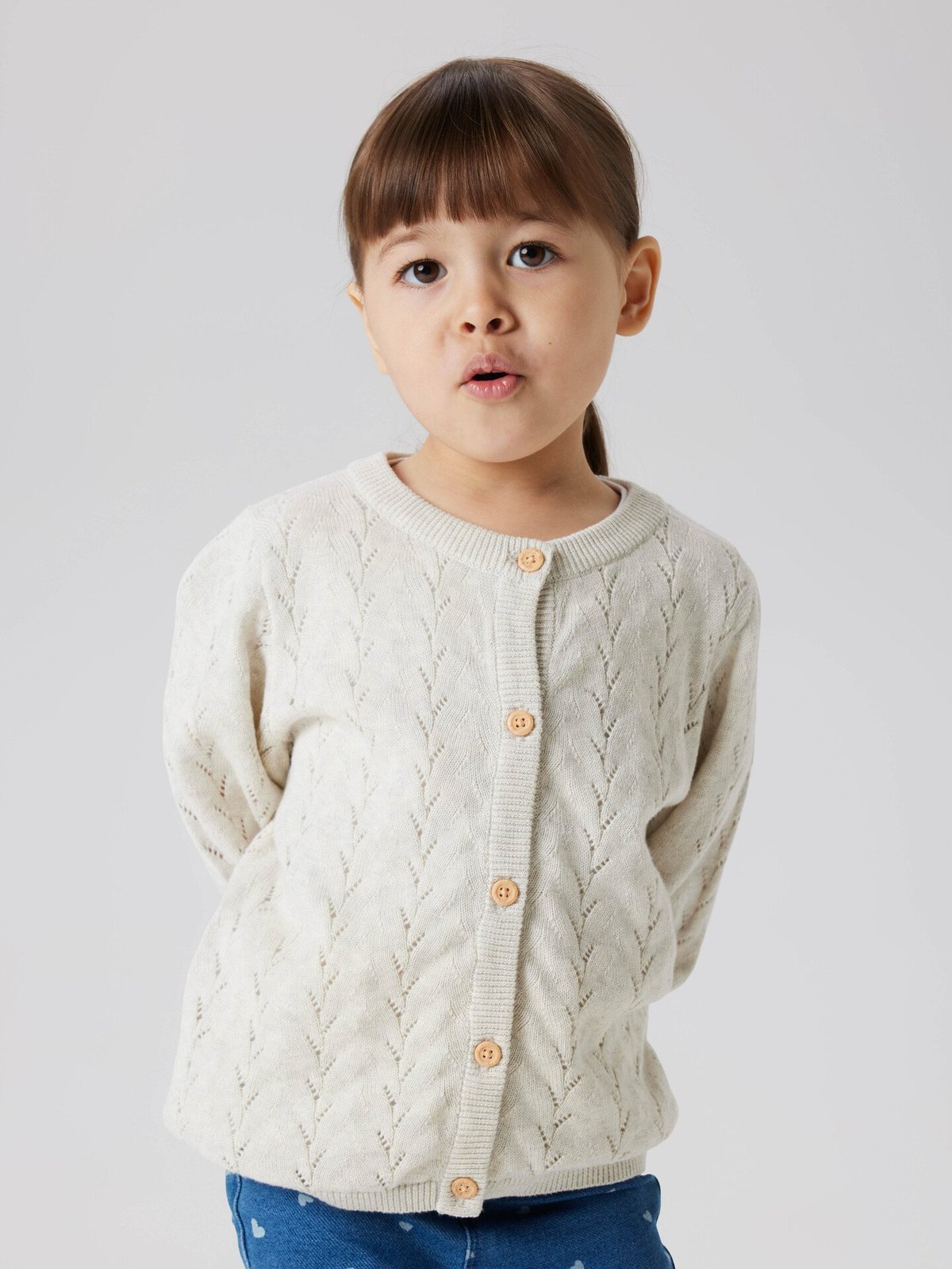 Name It Banni Long Sleeve Knit Cardigan Peyote Melange