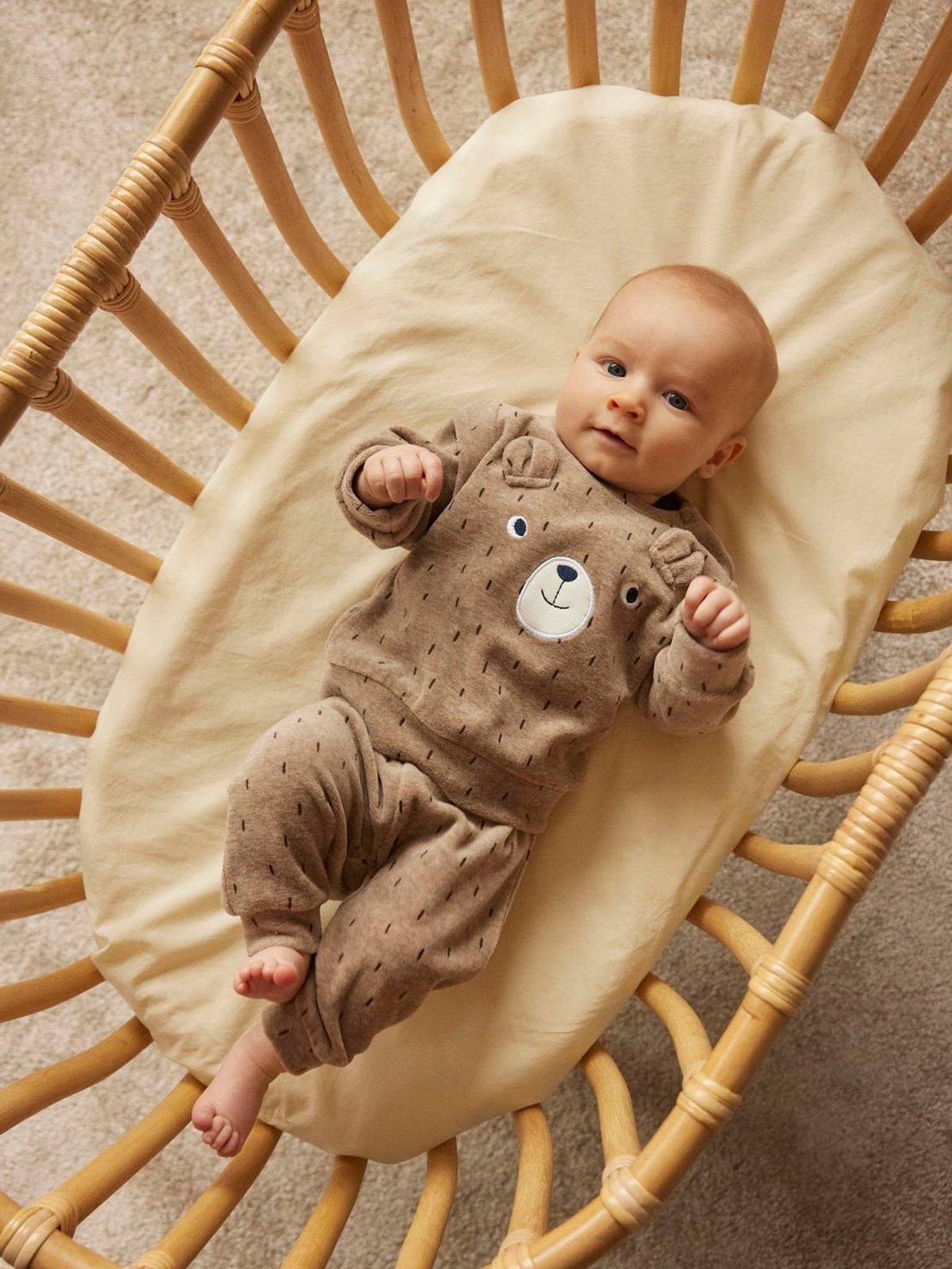 Name It Alwin Long Sleeve Velour Weathered Teak