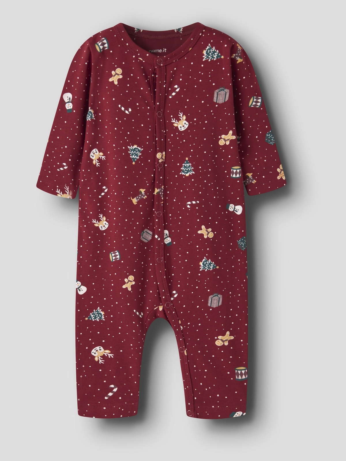 Name It Vismas Long Sleeve Nightsuit Rød