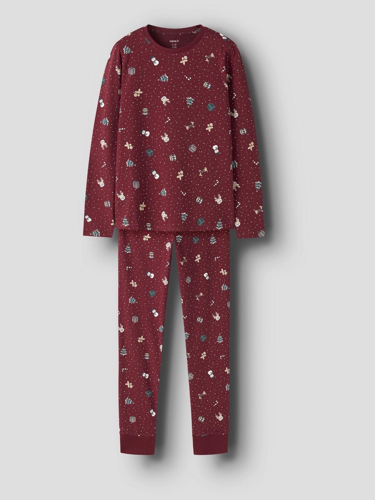 Name It Vismas Long Sleeve Nightset Rød
