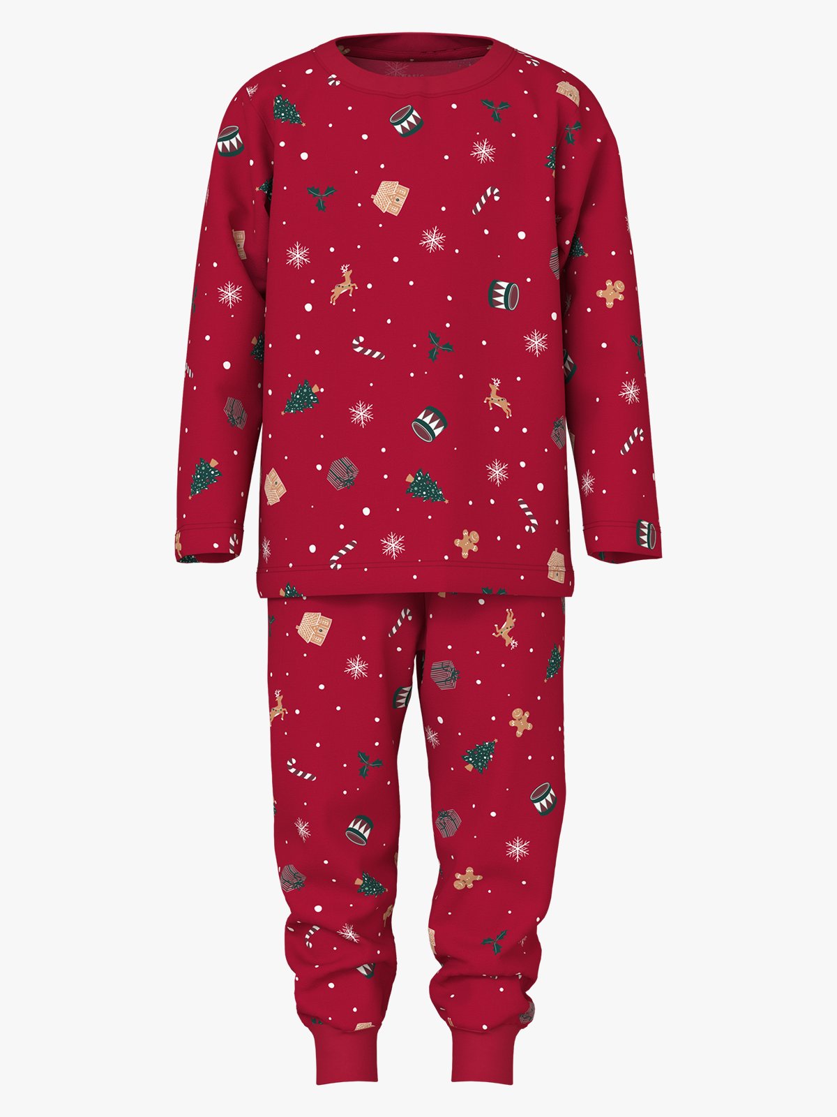 Name It Vismas Long Sleeve Nightset Jester Red Merry Christmas