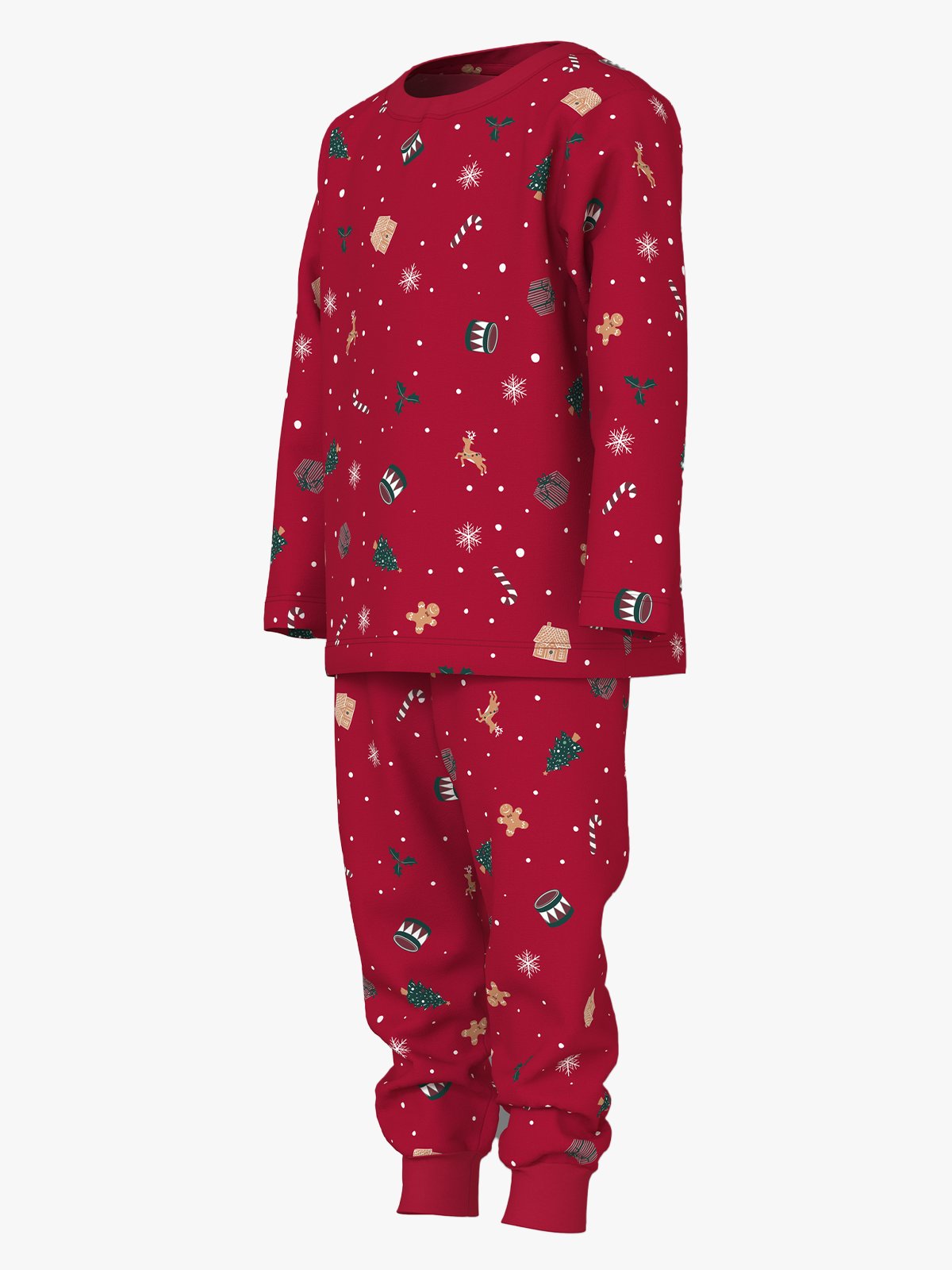 Name It Vismas Long Sleeve Nightset Jester Red Merry Christmas