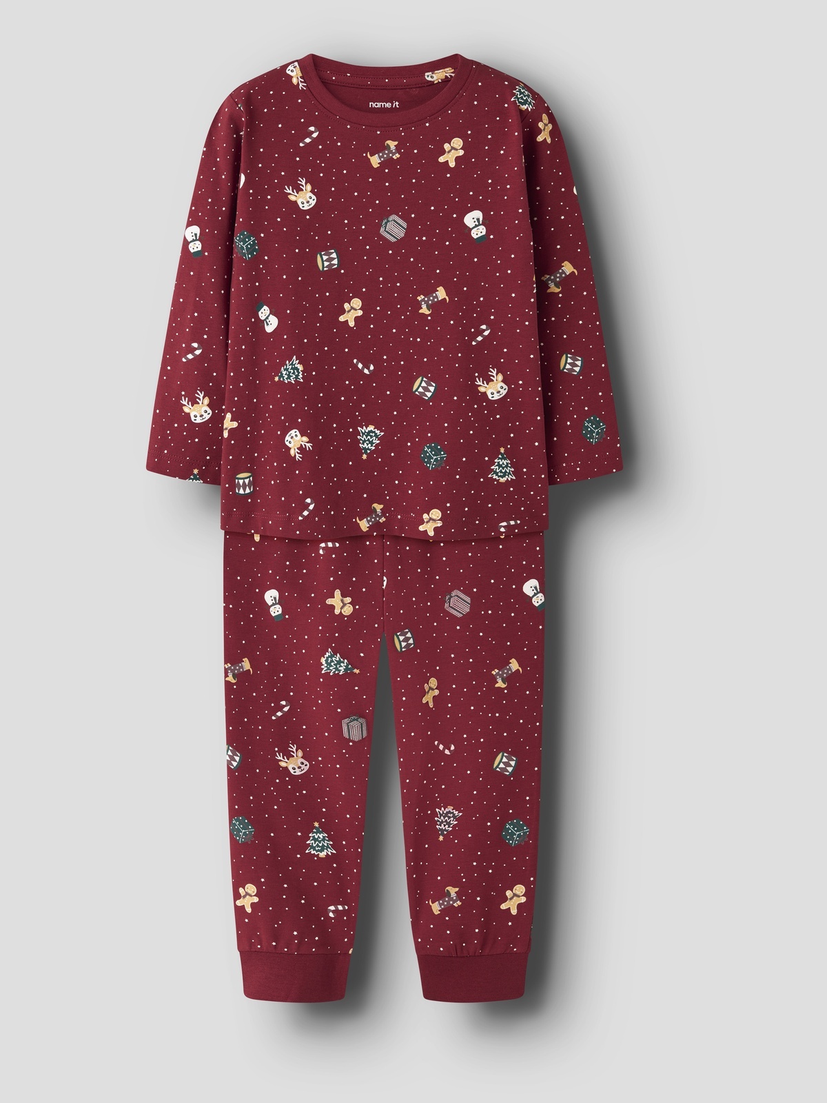 Name It Vismas Long Sleeve Nightset Rød