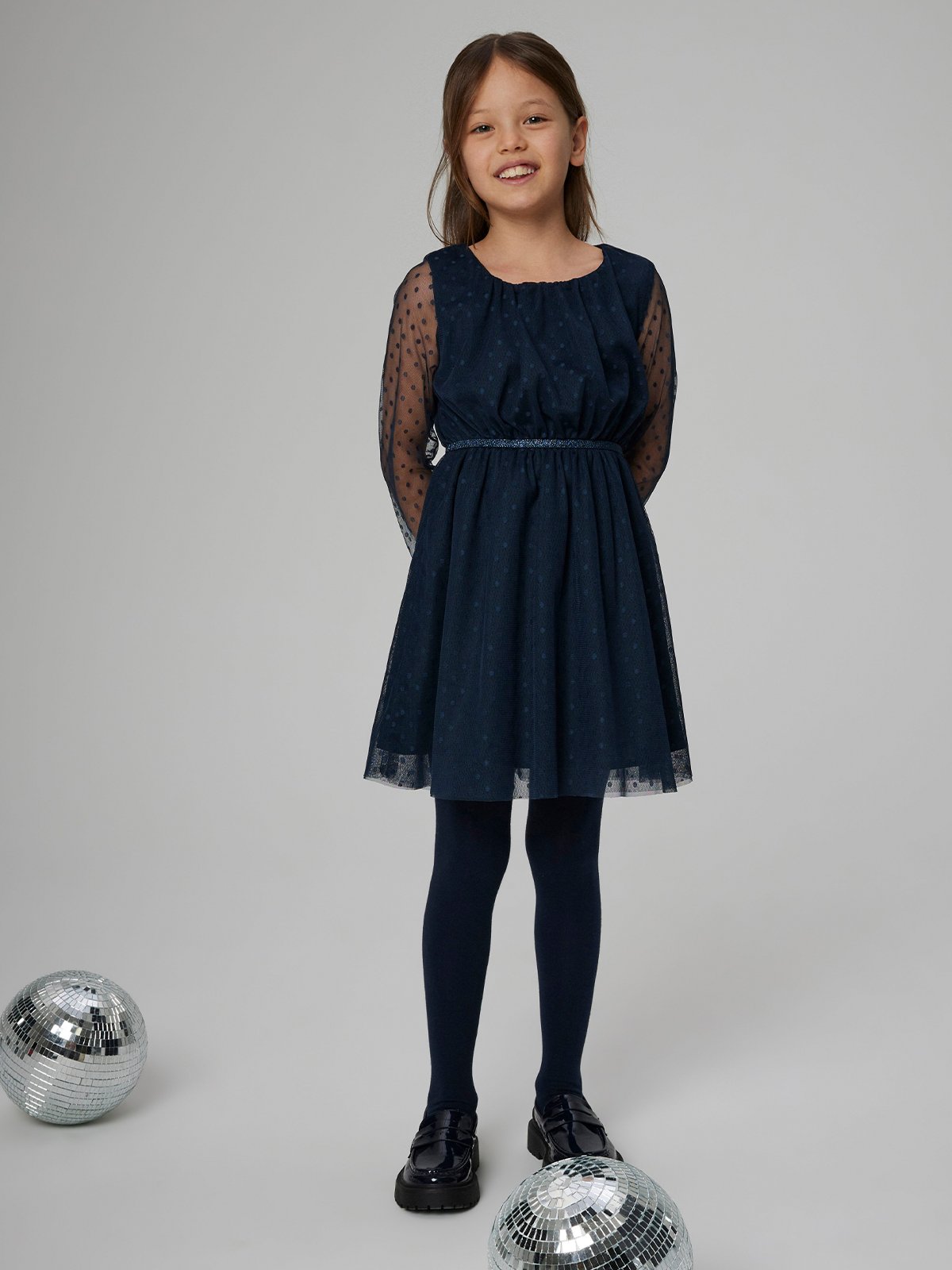 Name It Vabos Long Sleeve Dress Dark Sapphire