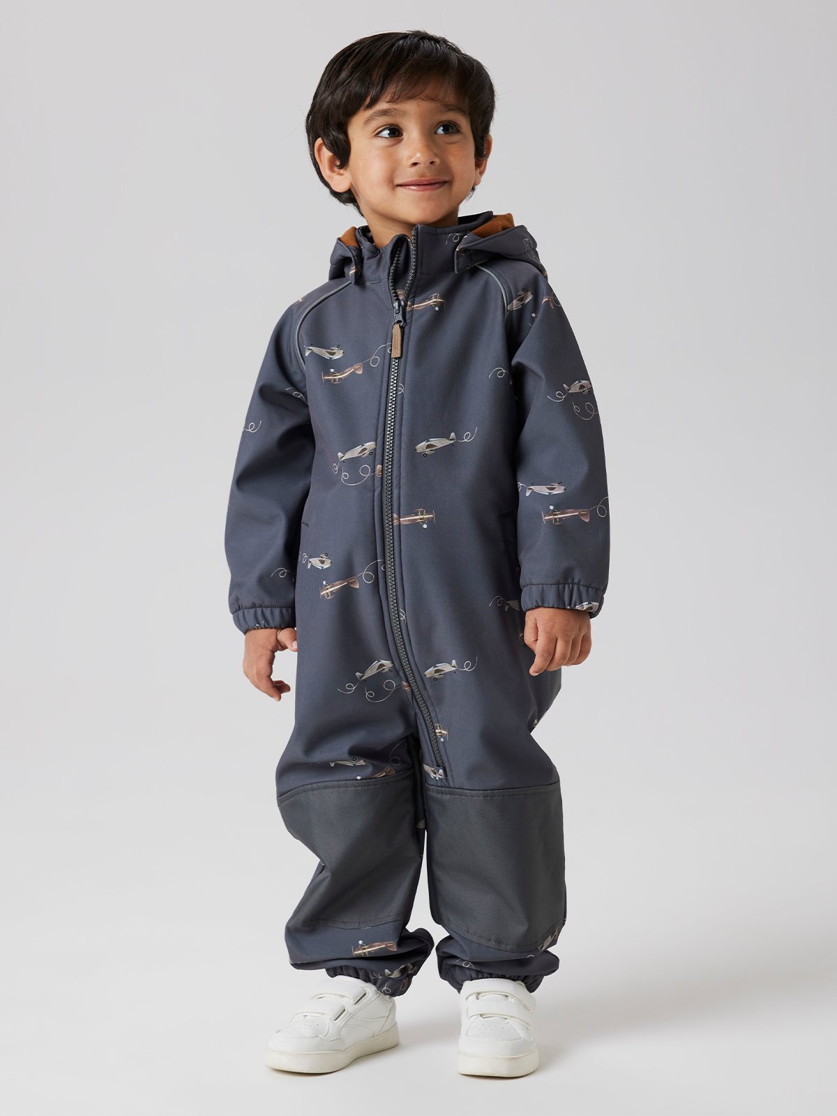 Name It Alfa08 Softshell Suit All Over Print Grey Pinestripe