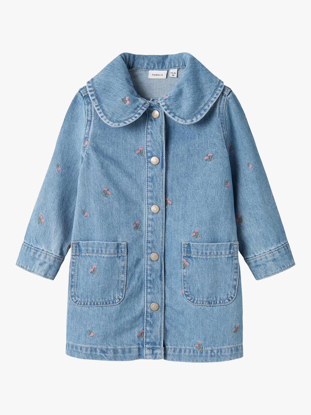 Name It Piper Long Sleeve Denim Dress Light Blue Denim